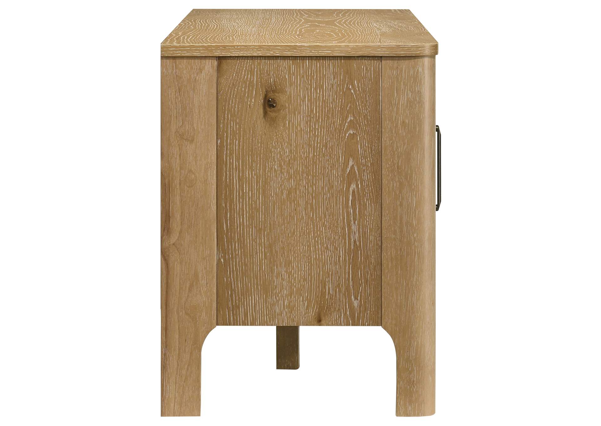 Rowe 65-inch 2-door Wood TV Stand Media Console Light Oak image 12
