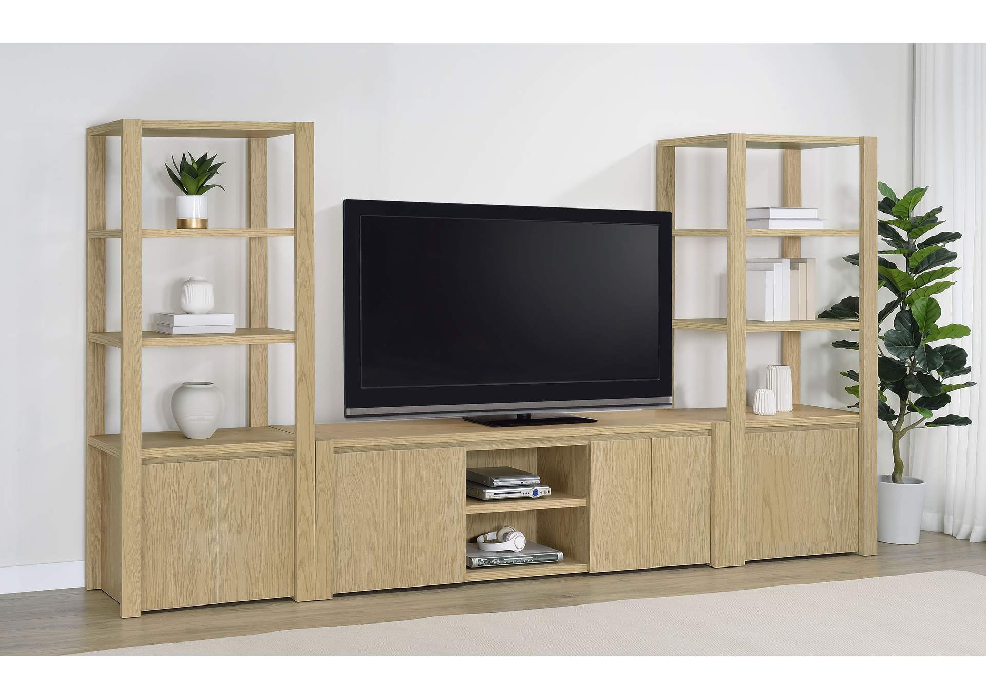 Laurelton 78-inch 4-door TV Stand Media Console Light Oak image 13