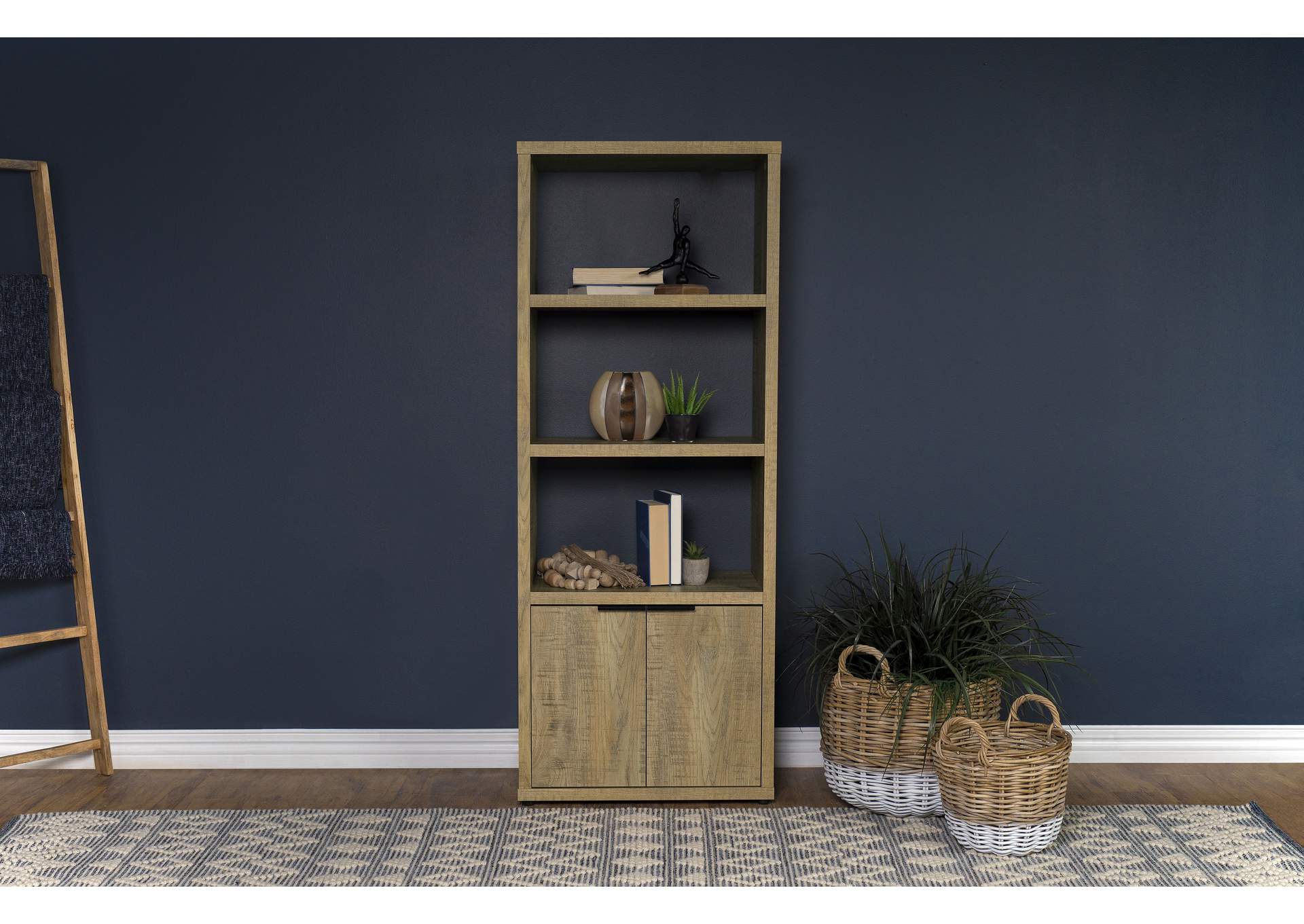 Tabby 3-shelf Engineered Wood Media Tower Mango