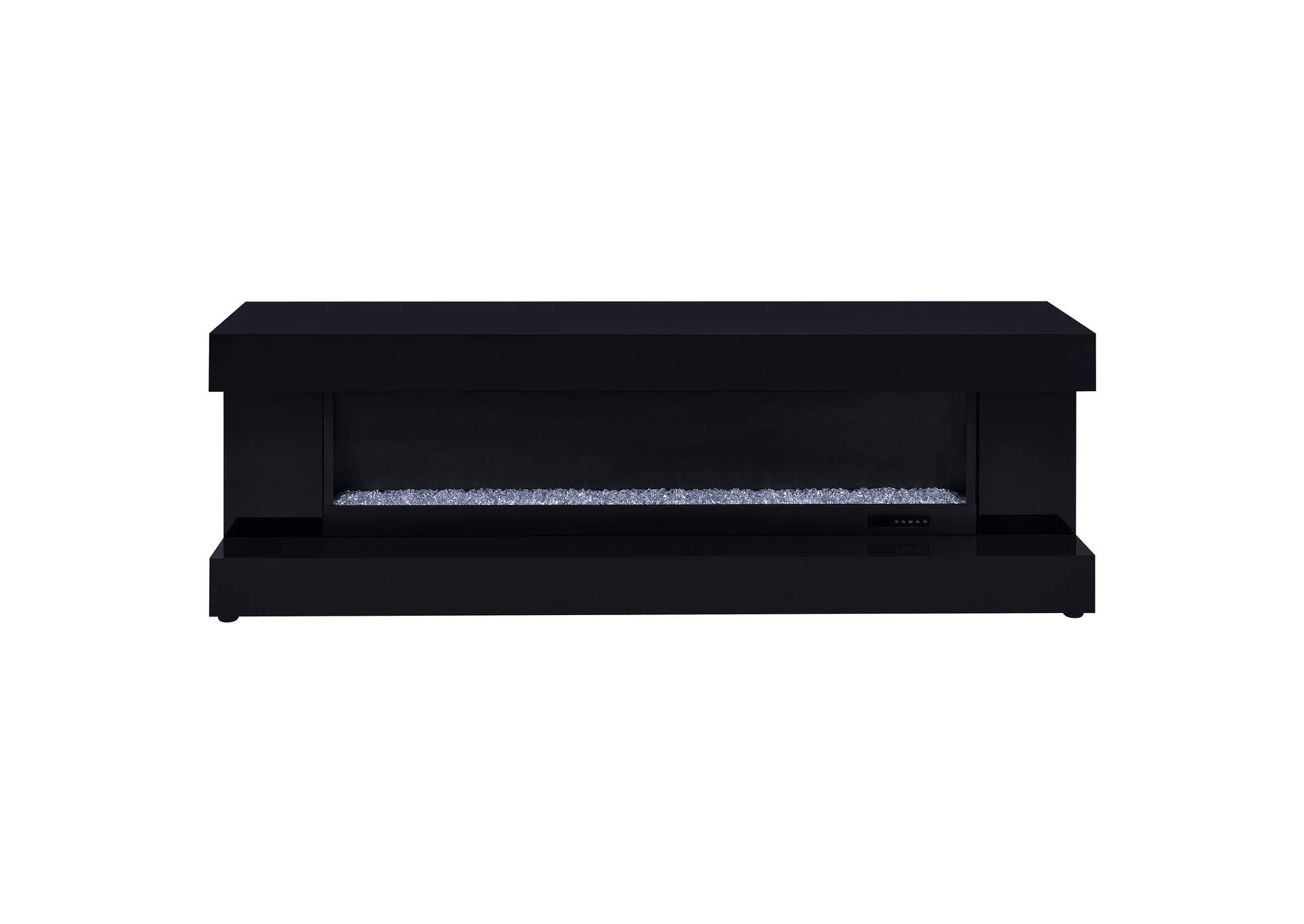 Mallory TV Stand Fireplace Console Bluetooth Speaker Black High Gloss image 4