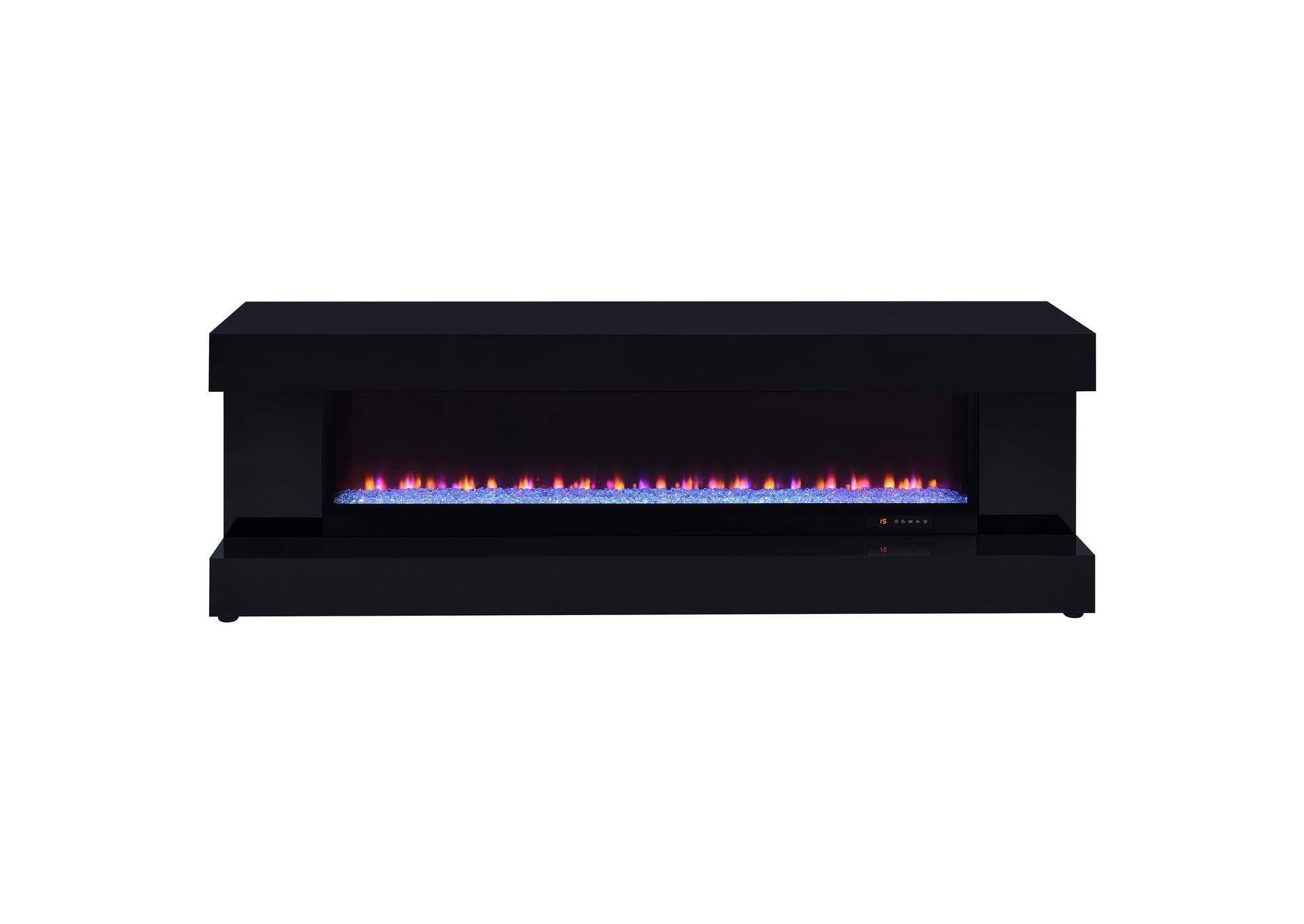 Mallory TV Stand Fireplace Console Bluetooth Speaker Black High Gloss image 5