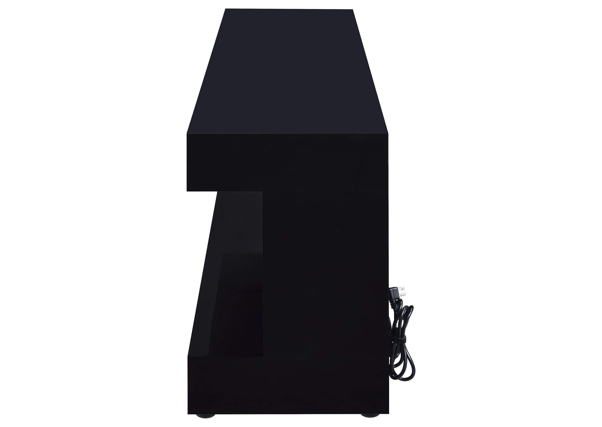 Mallory TV Stand Fireplace Console Bluetooth Speaker Black High Gloss image 6