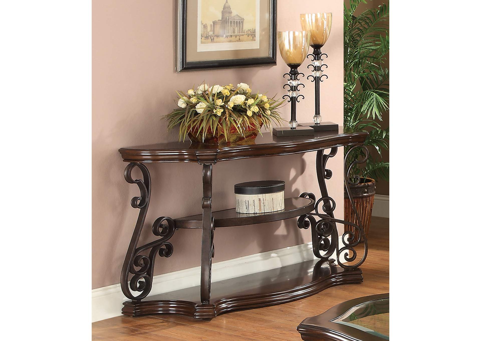 Laney Sofa Table Deep Merlot and Clear