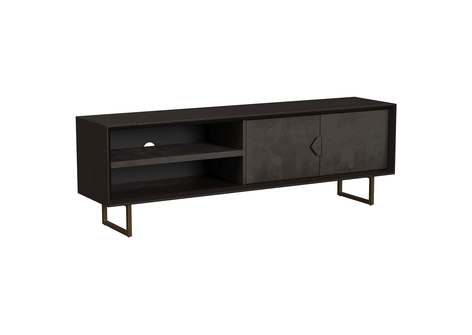 Marsden 2-door Mango Wood 70-inch TV Stand Charcoal Black