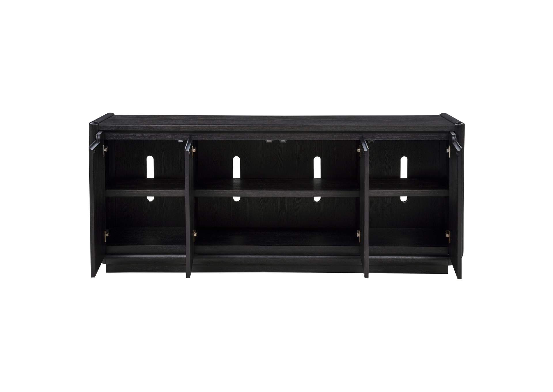 Leandro 72-inch 4-door TV Stand Media Console Burnished Black image 5