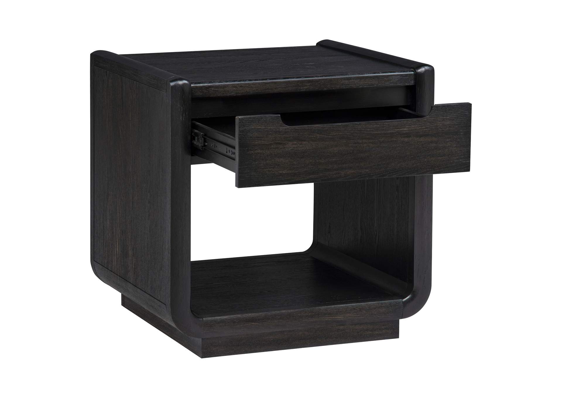 Leandro 1-drawer Wood Occasional Side End Table Burnished Black image 4