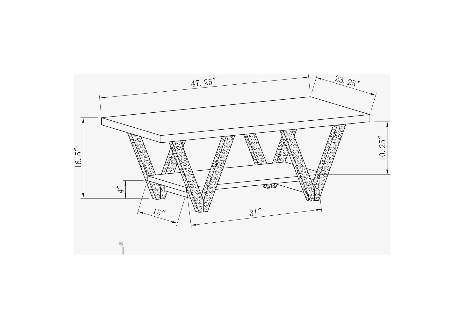 Stevens Engineered Wood Coffee Table Antique Grey and Black