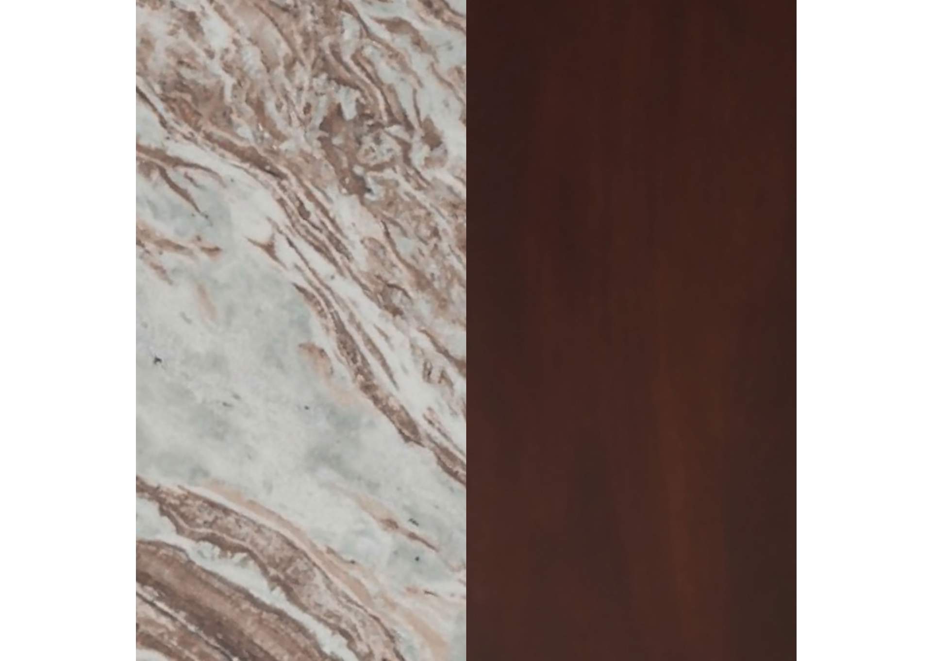 Jenna 2-piece Round Marble Top Coffee Table Set Brown image 12