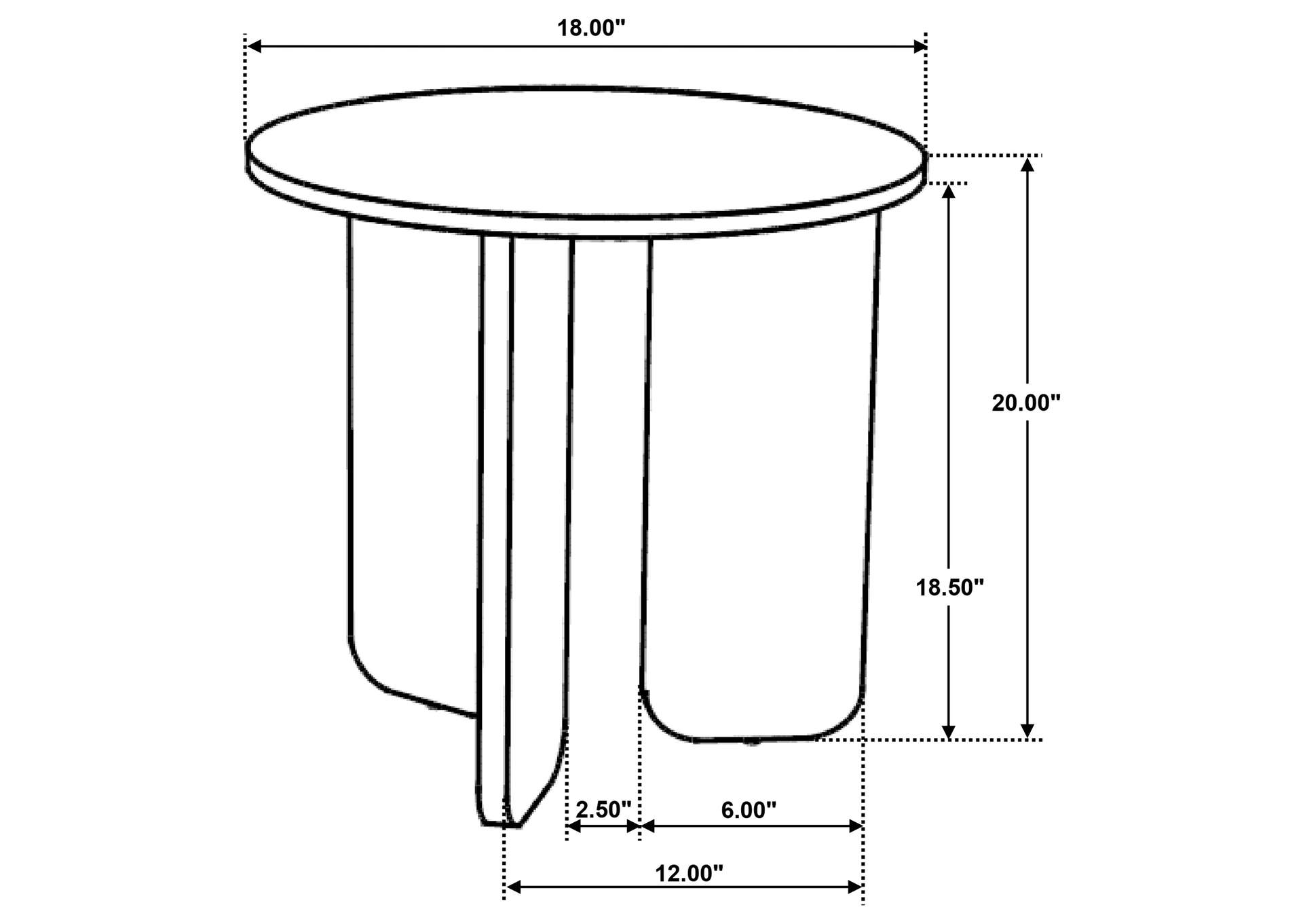 Jenna 2-piece Round Marble Top Coffee Table Set Brown image 13