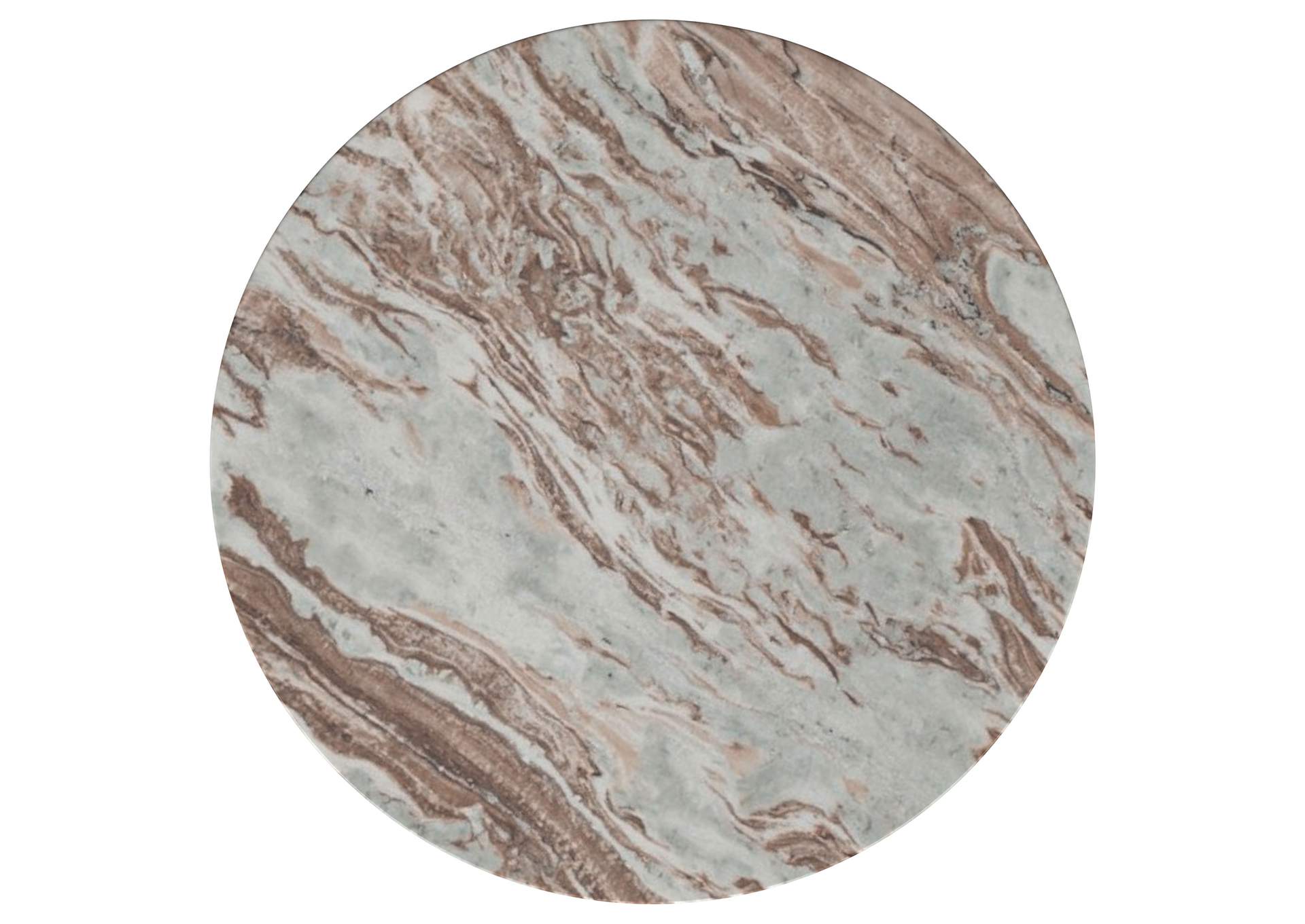 Jenna 3-piece Round Marble Top Coffee Table Set Brown image 6