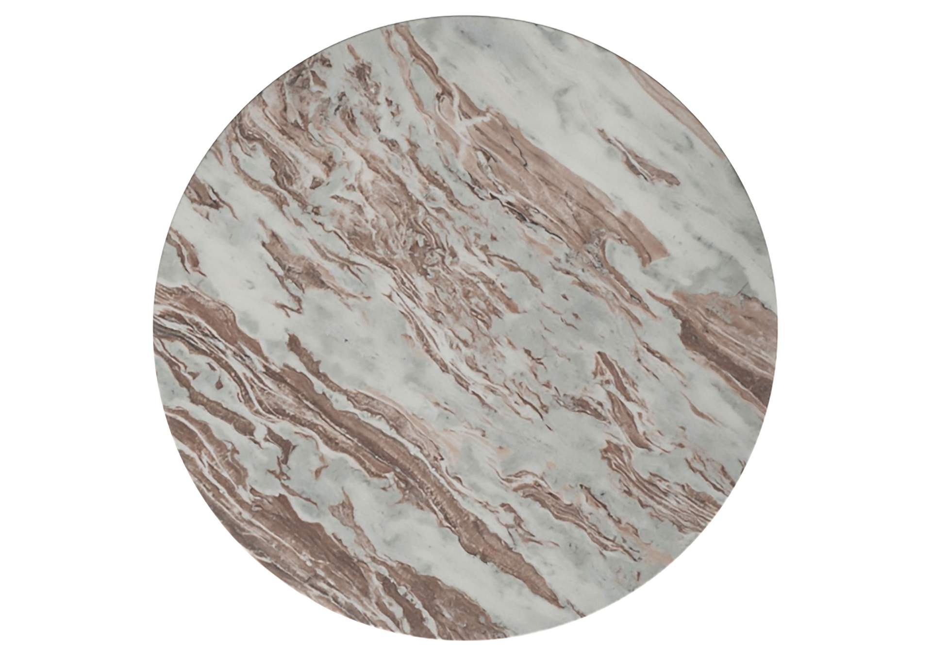 Jenna 35-inch Round Marble Top Cocktail Coffee Table Brown image 5