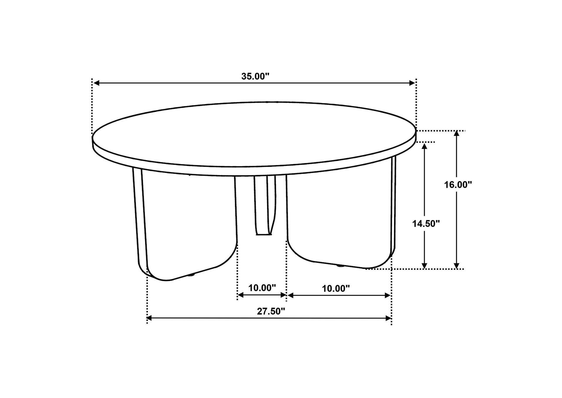 Jenna 35-inch Round Marble Top Cocktail Coffee Table Brown image 9