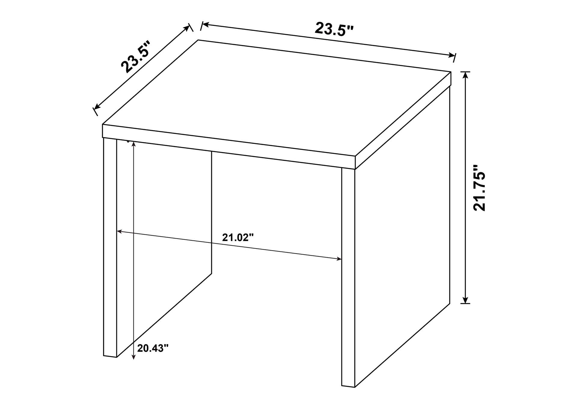 Knapp Engineered Wood Square Side End Table Black