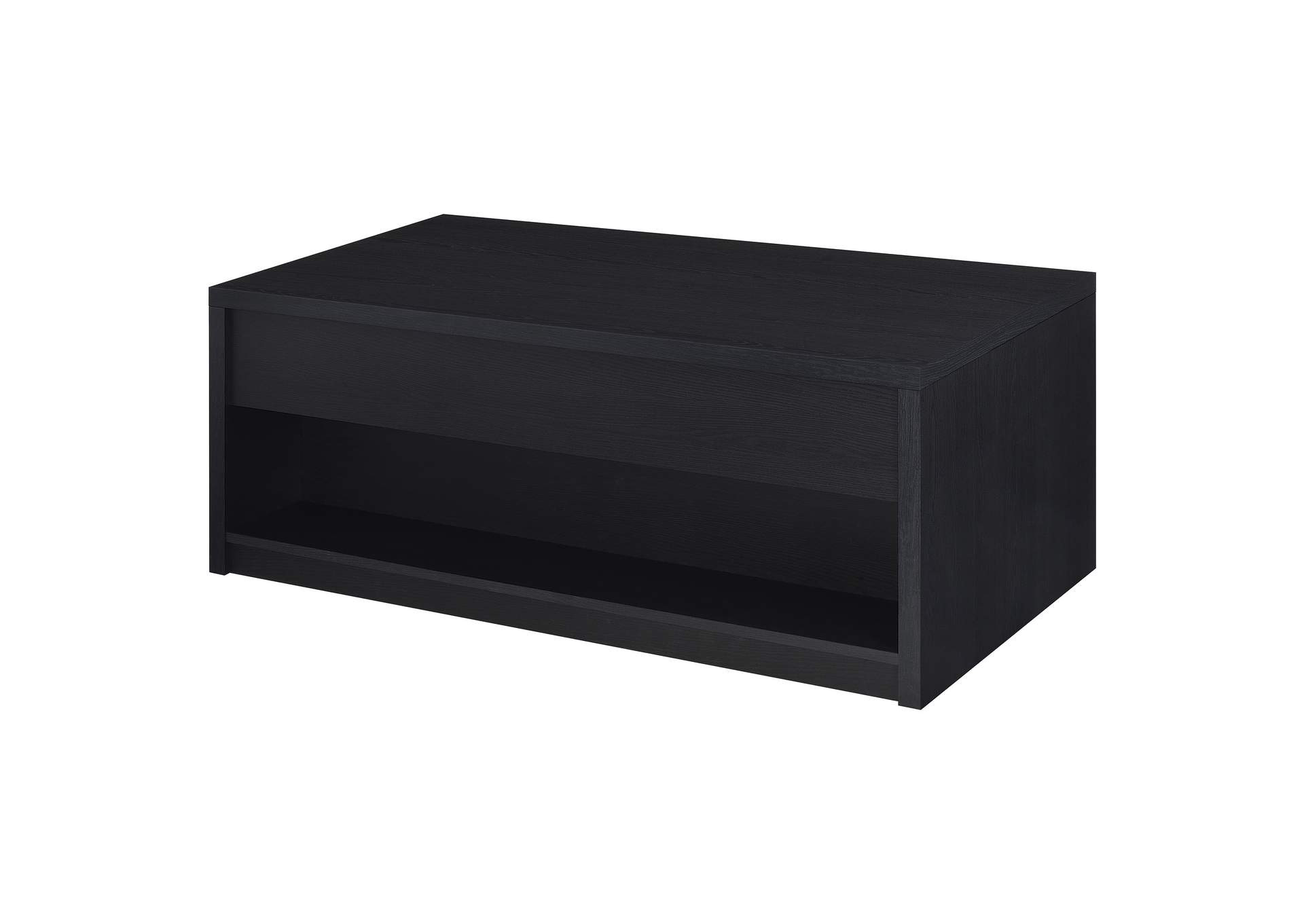 Knapp Lift Top Cocktail Coffee Table with Dual Drawers Black