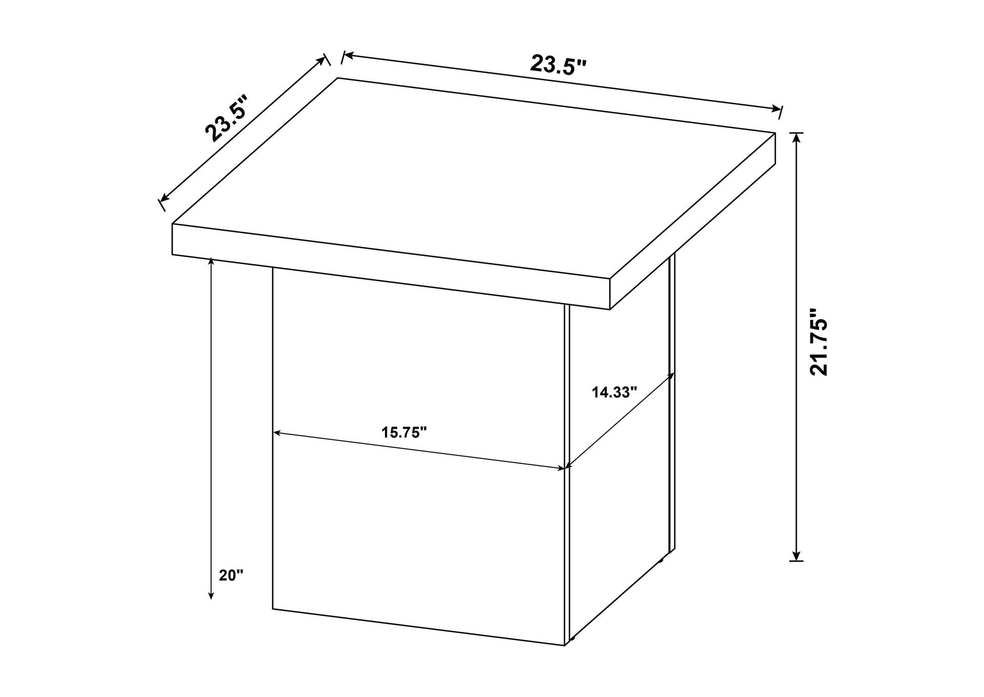 Devar 2-piece Square Cocktail Coffee End Table Set Black image 15