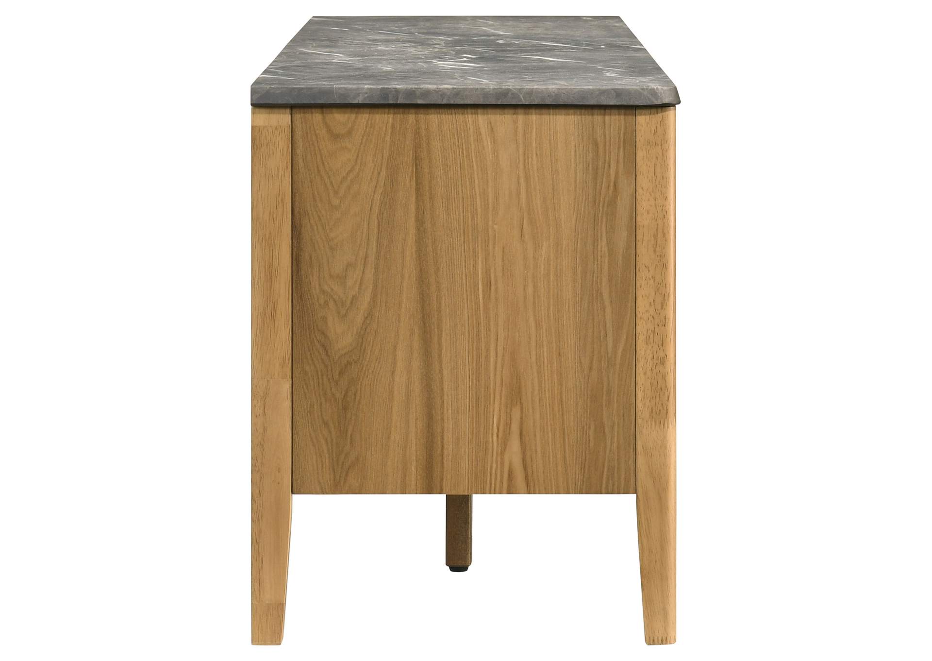Bradley 63-inch 2-Door SmartTop TV Stand Grey and Natural image 7