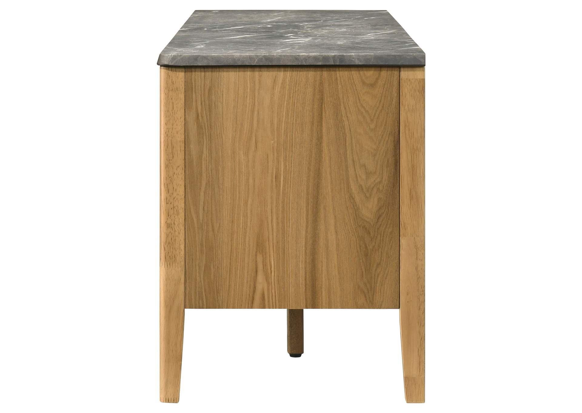 Bradley 63-inch 2-Door SmartTop TV Stand Grey and Natural image 11