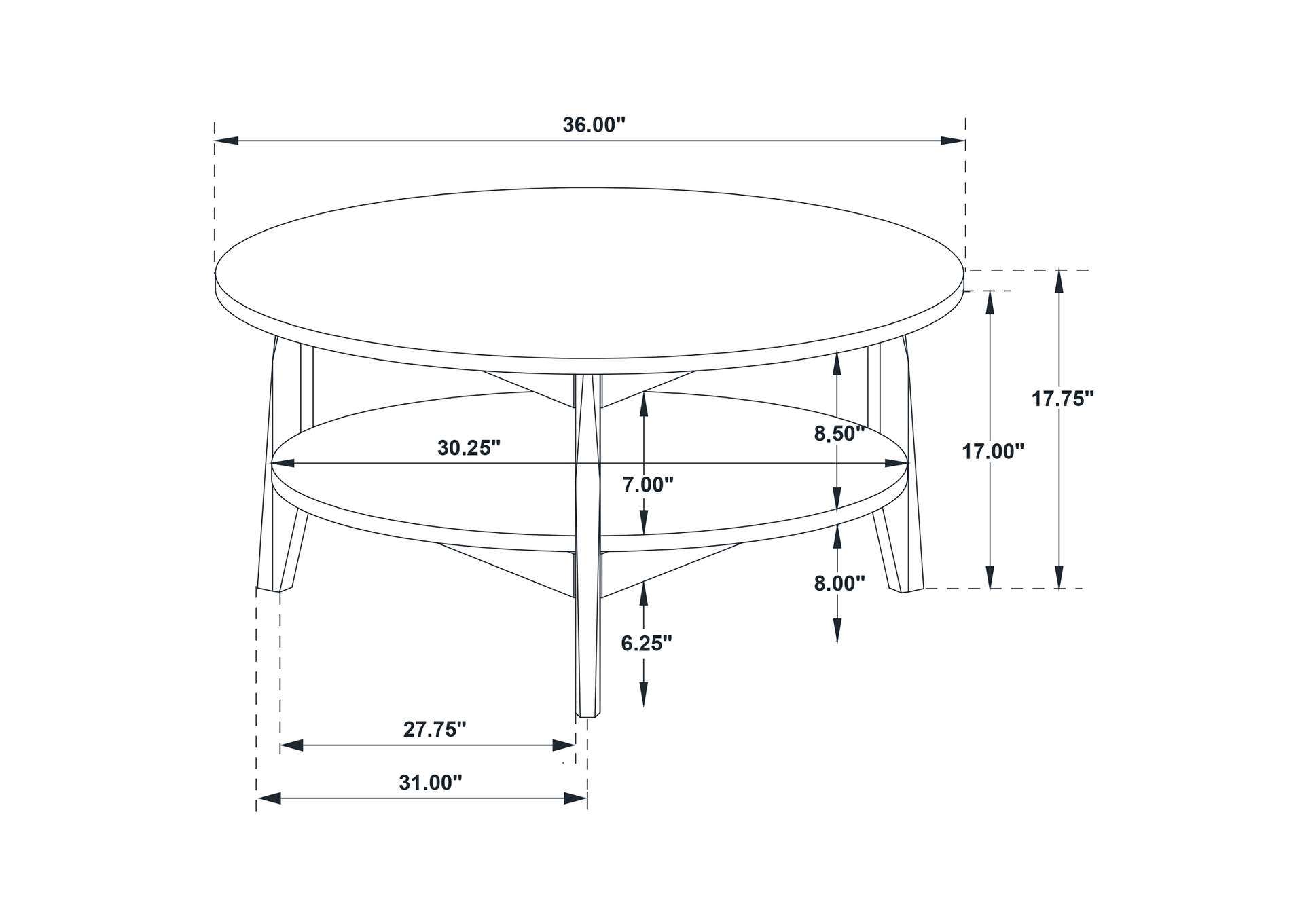 Bradley 2-Piece Round SmartTop Coffee Table Set Grey and Natural image 16