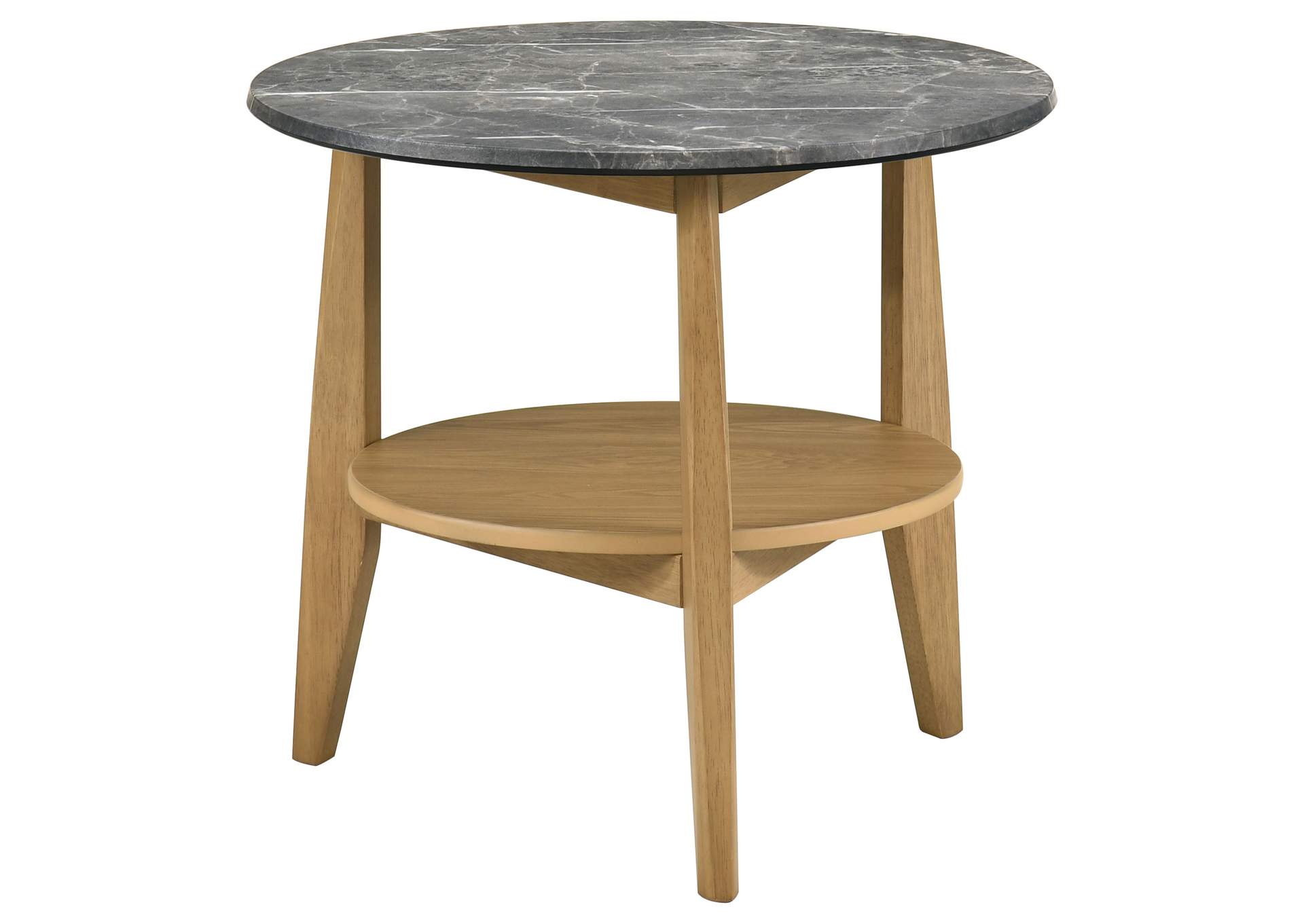Bradley 3-Piece Round SmartTop Coffee Table Set Grey and Natural image 4