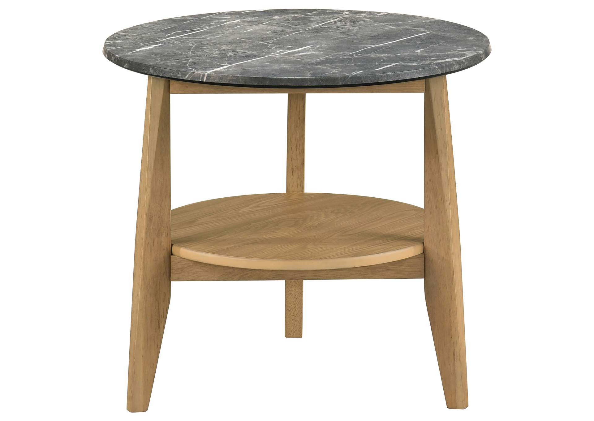 Bradley 3-Piece Round SmartTop Coffee Table Set Grey and Natural image 6