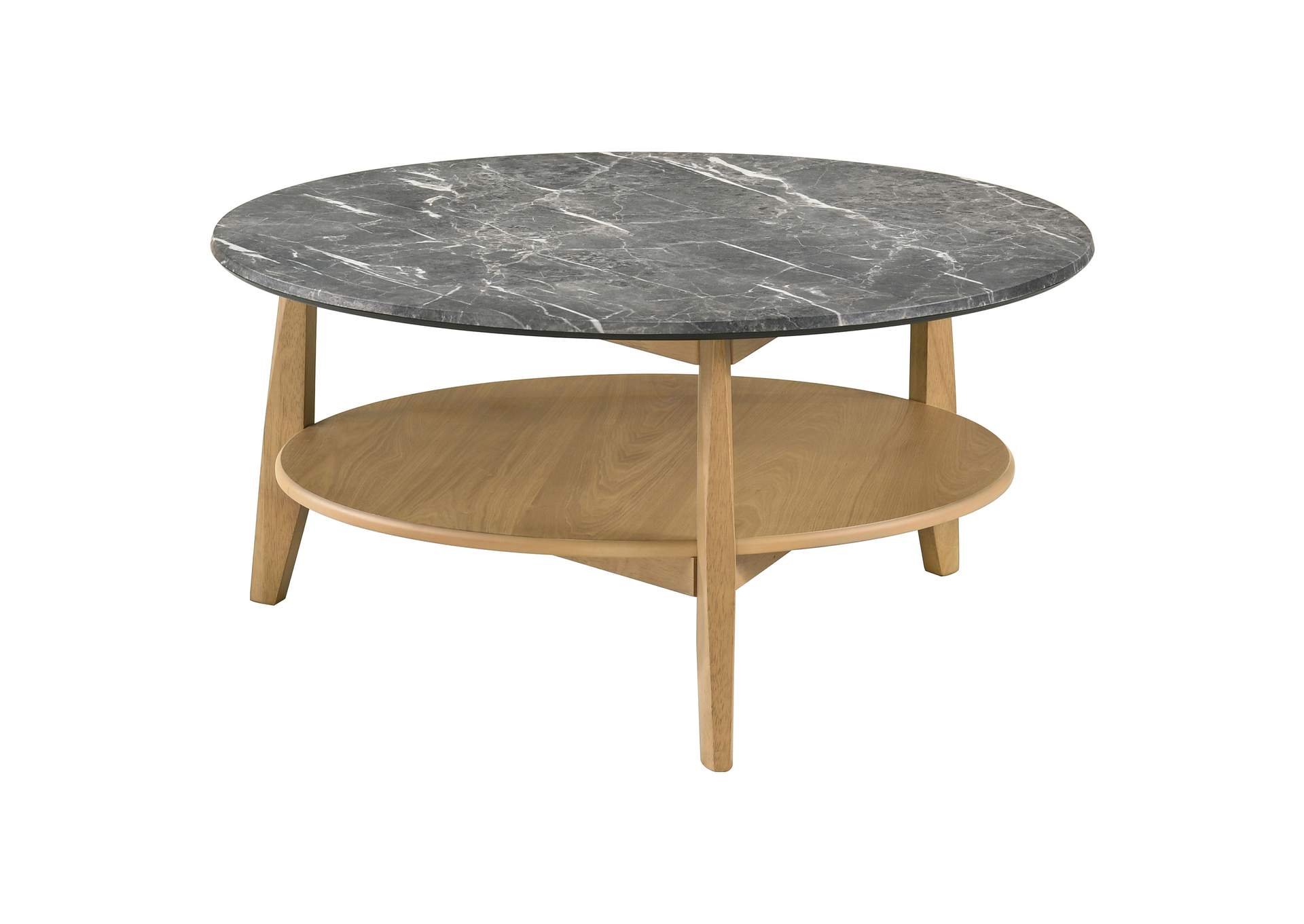 Bradley 3-Piece Round SmartTop Coffee Table Set Grey and Natural image 8