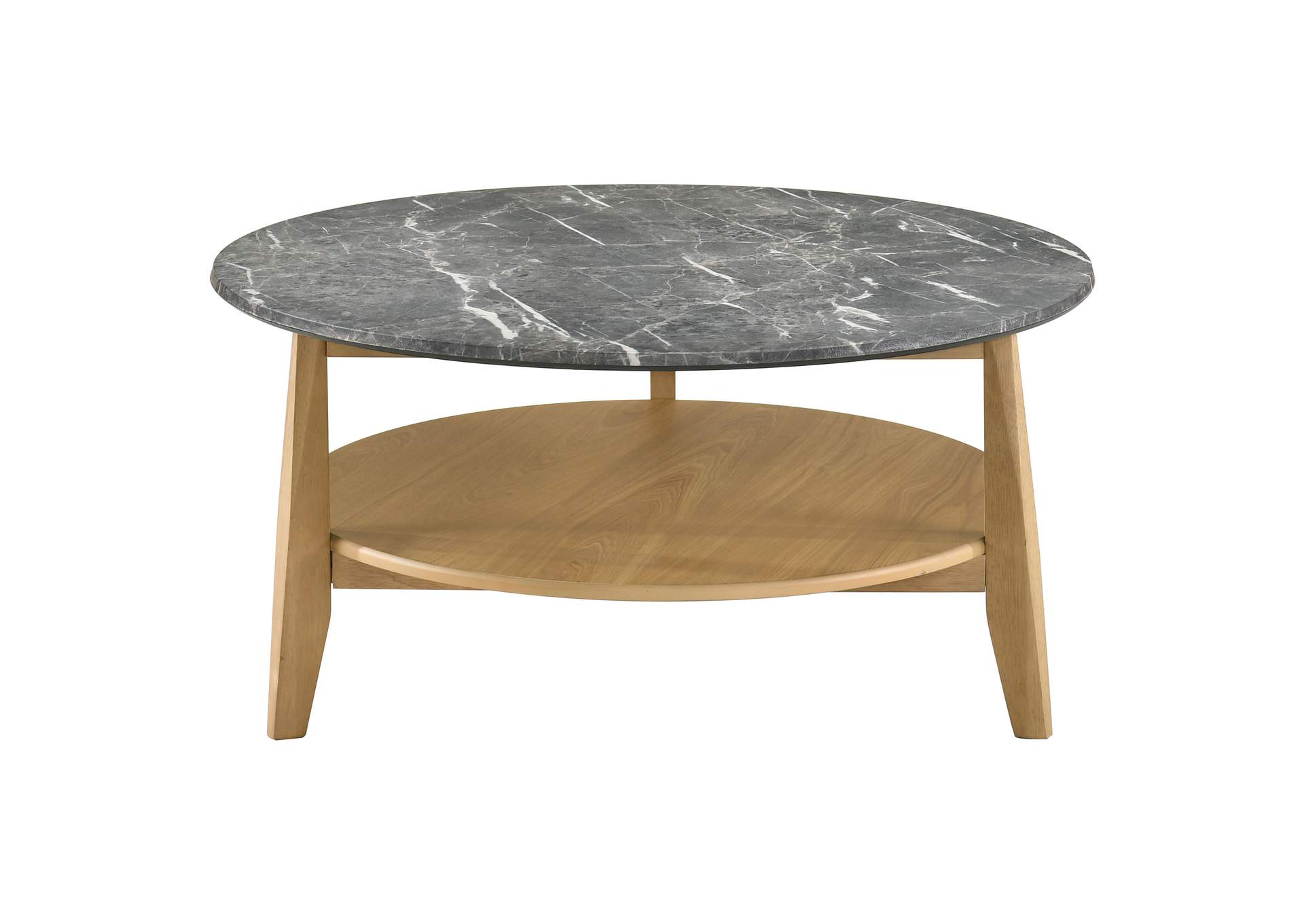 Bradley 3-Piece Round SmartTop Coffee Table Set Grey and Natural image 10