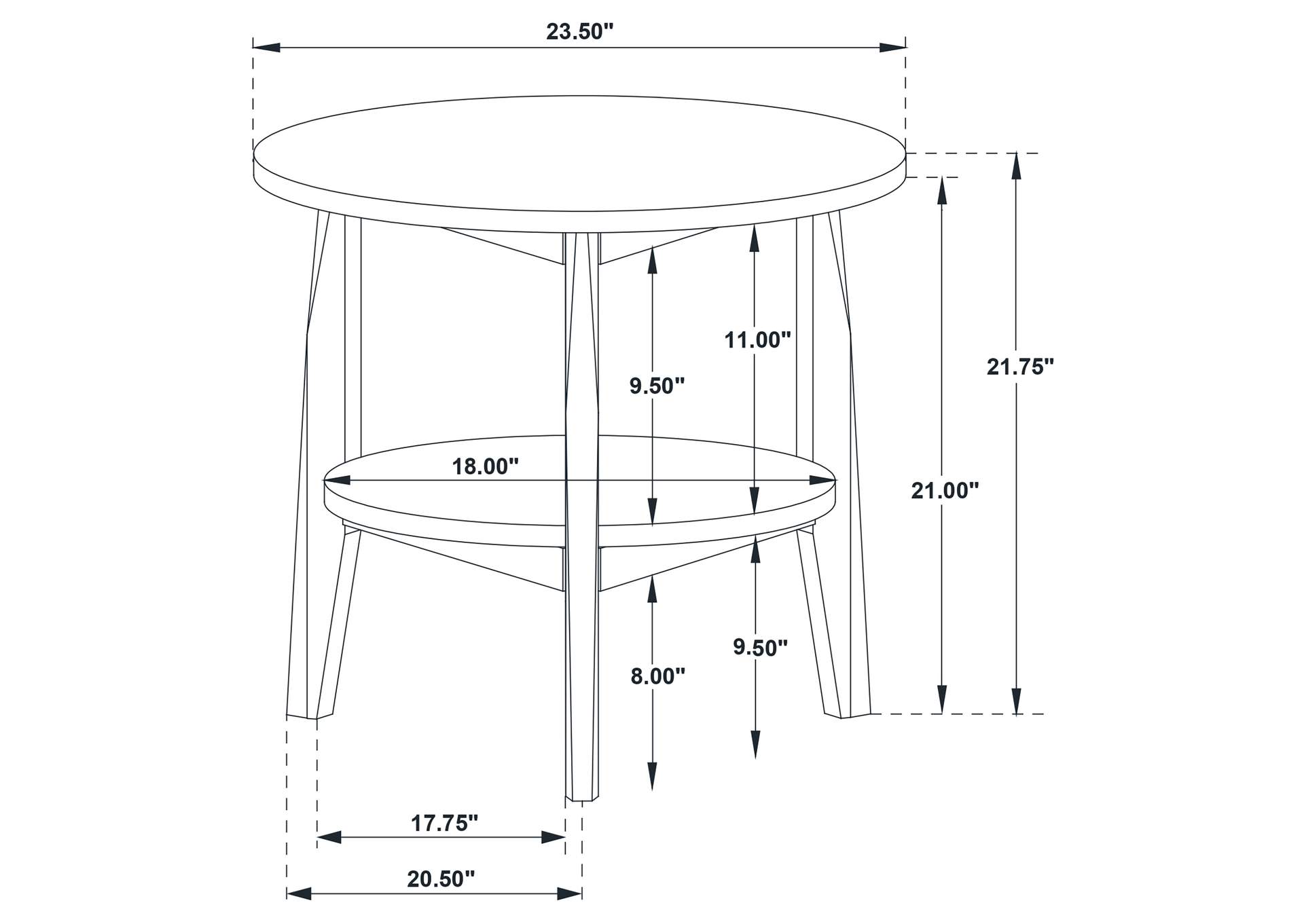 Bradley 3-Piece Round SmartTop Coffee Table Set Grey and Natural image 15