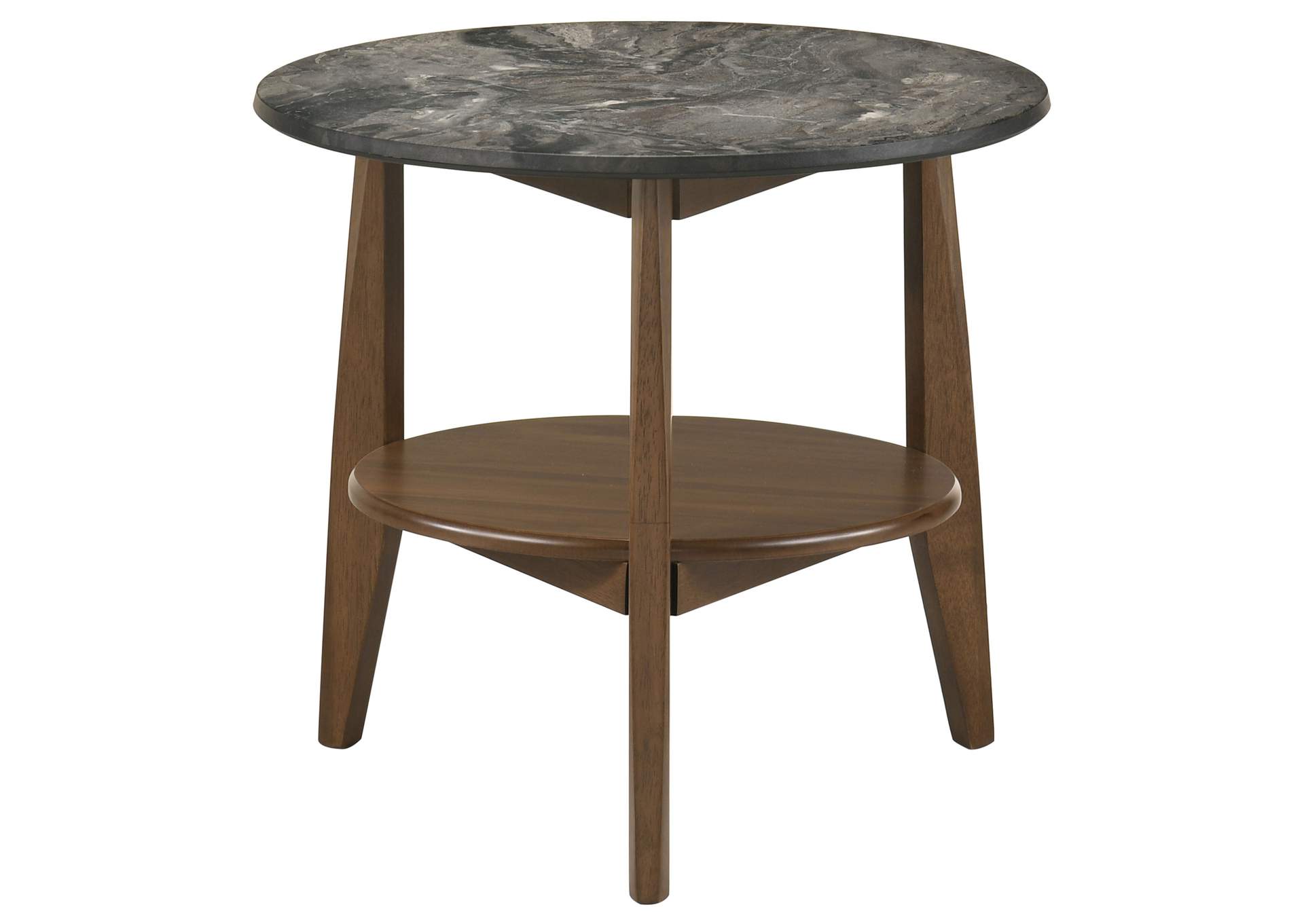 Bradley 2-Piece Round SmartTop Coffee Table Set Smokey Grey and Brown image 5