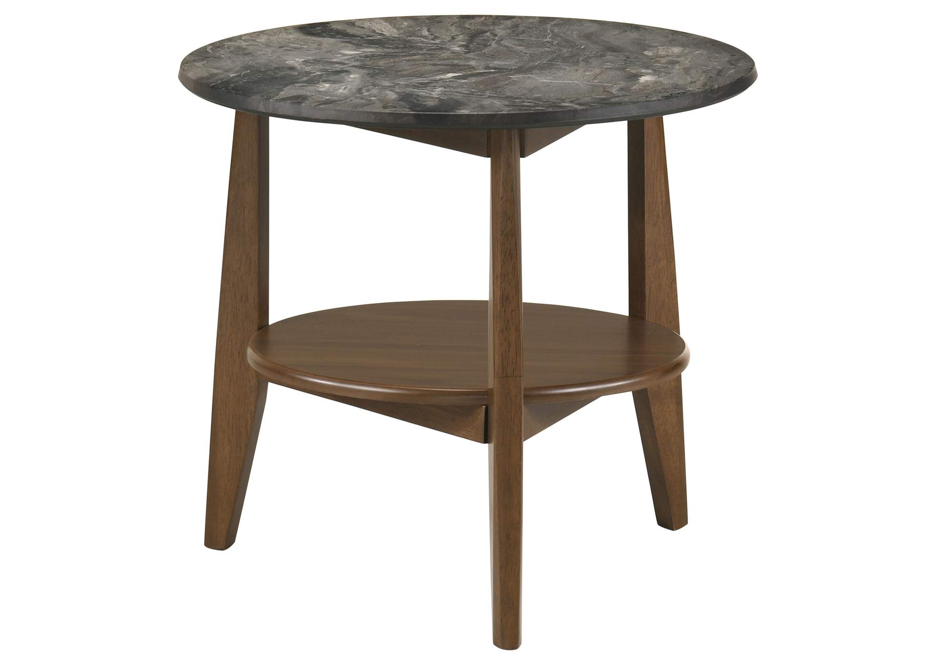 Bradley 3-Piece Round SmartTop Coffee Table Set Smokey Grey and Brown image 4