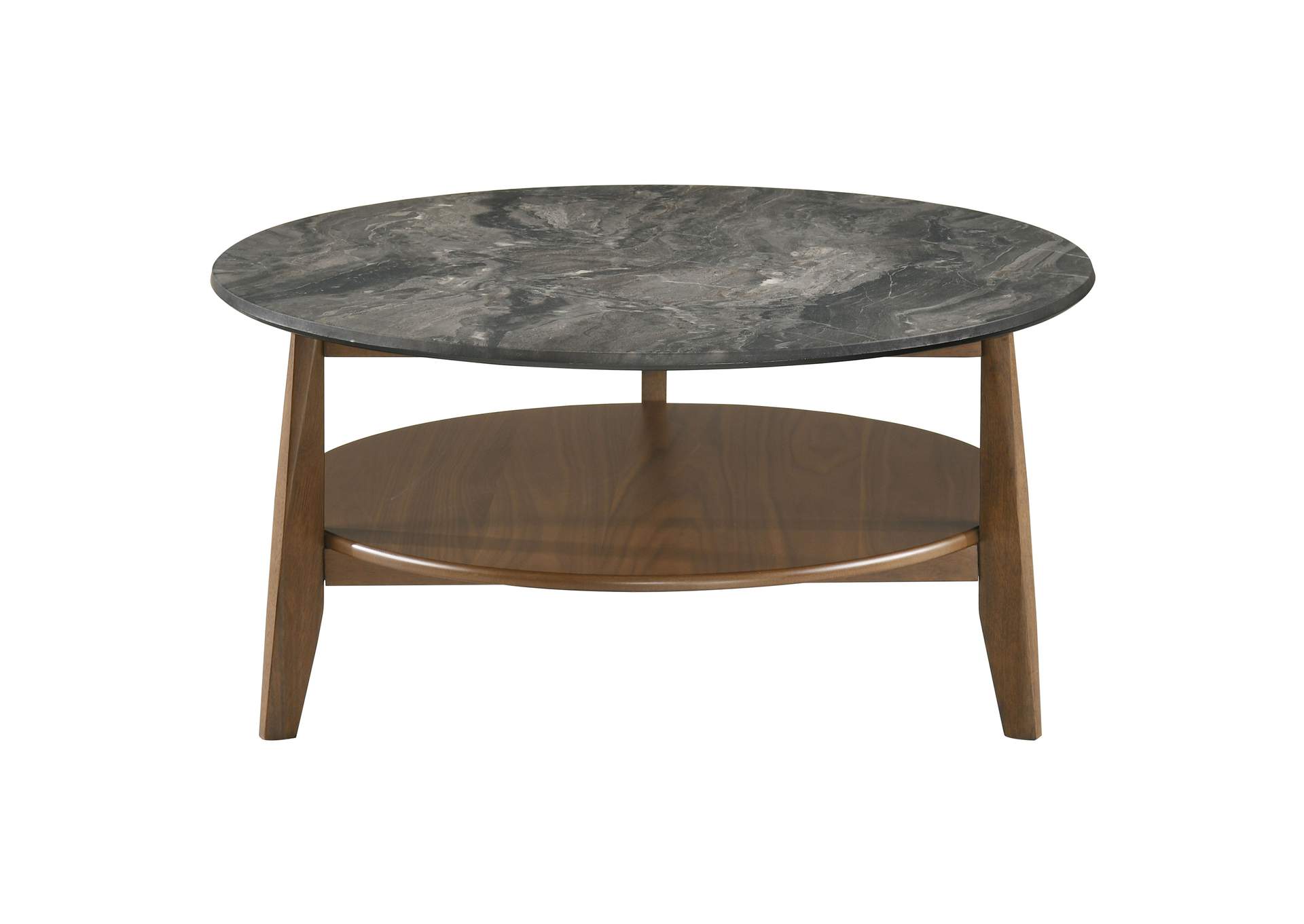 Bradley Round SmartTop Cocktail Coffee Table Smokey Grey and Brown image 5