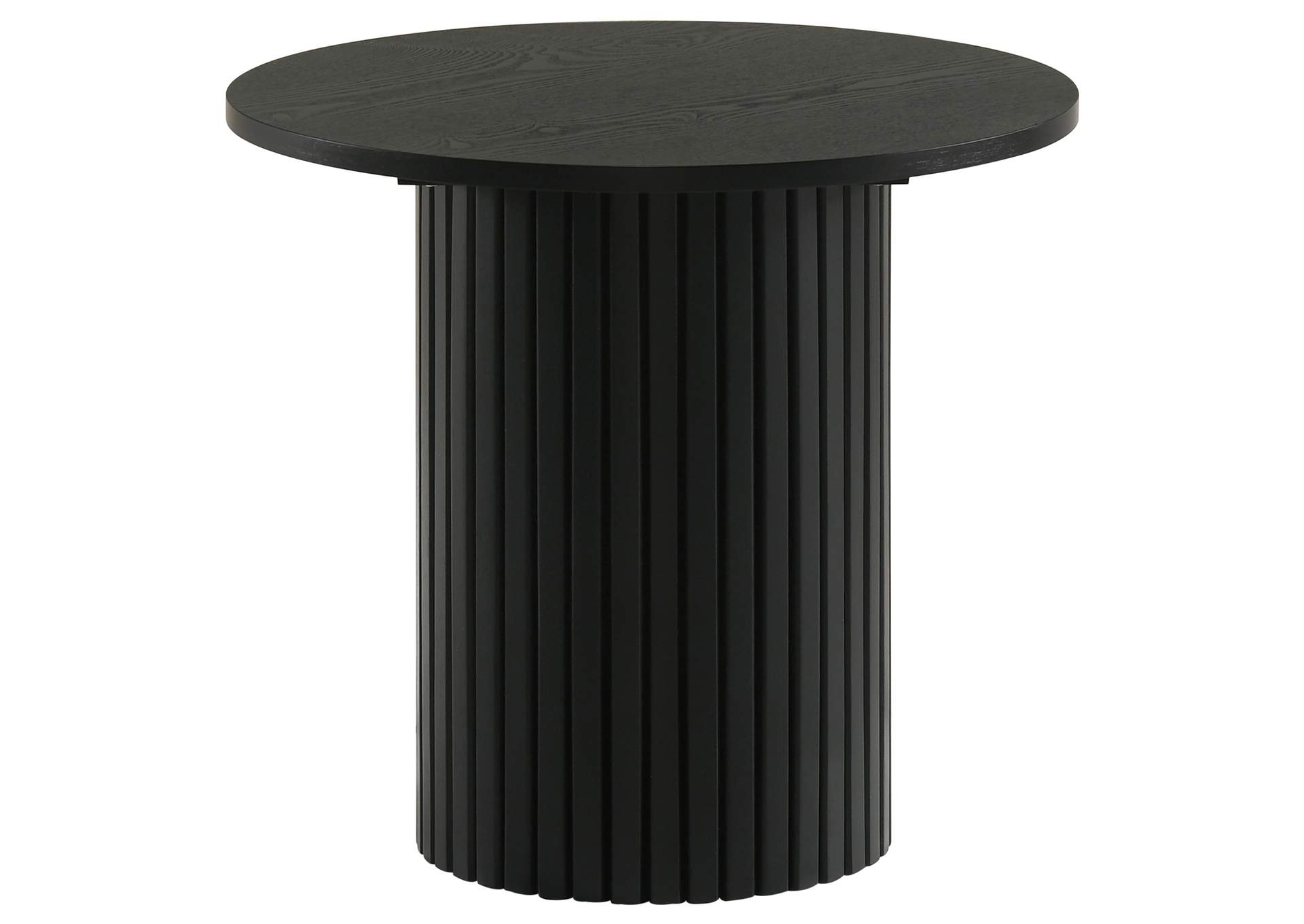 Hamlyn Round Fluted Occasional Side End Table Black image 1