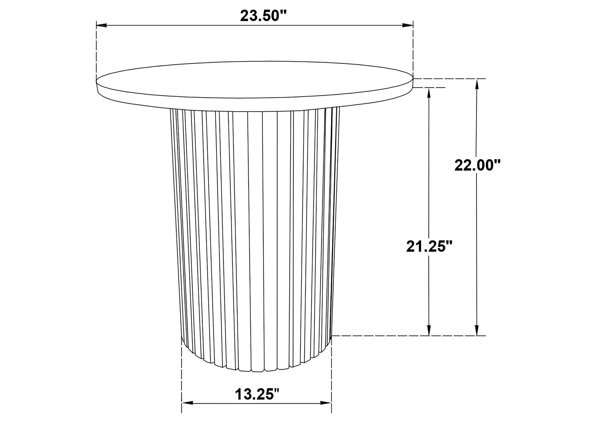 Hamlyn 3-piece Round Fluted Coffee and End Table Set Black image 10