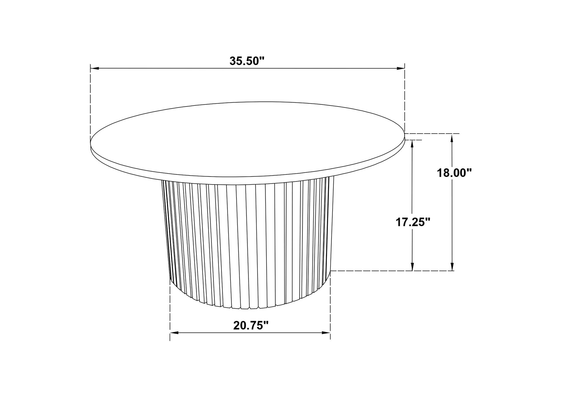 Hamlyn Round Fluted Occasional Cocktail Coffee Table Black image 7