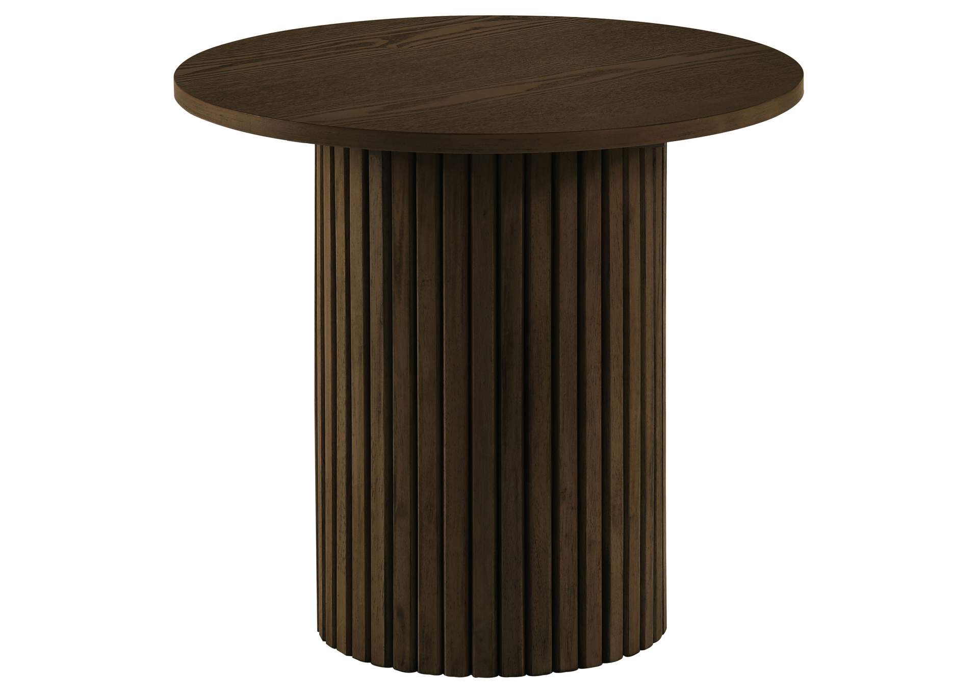 Hamlyn Round Fluted Occasional Side End Table Walnut image 1