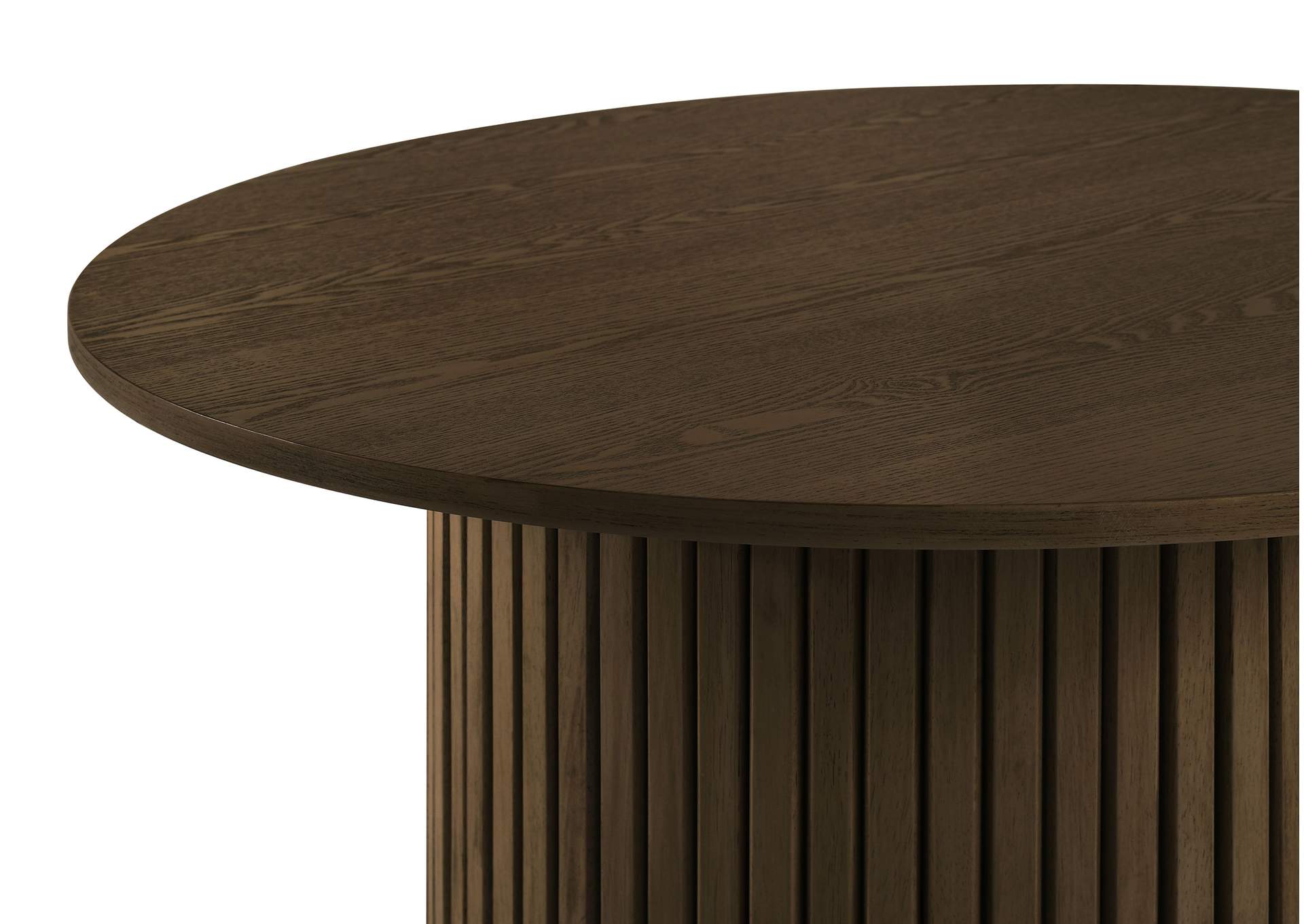 Hamlyn 3-piece Round Fluted Coffee and End Table Set Walnut image 8
