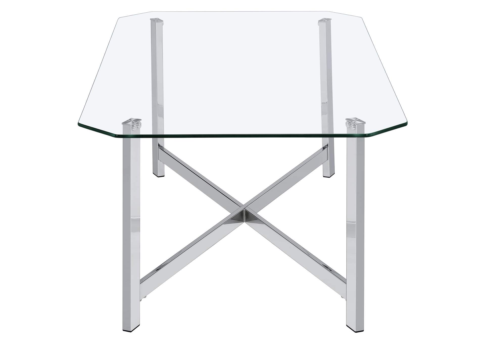 Cronin 2-piece Tempered Glass Top Coffee Table Set Chrome image 9