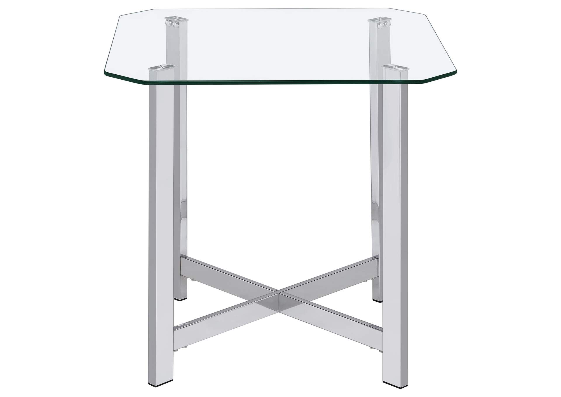 Cronin 3-piece Tempered Glass Top Coffee Table Set Chrome image 5