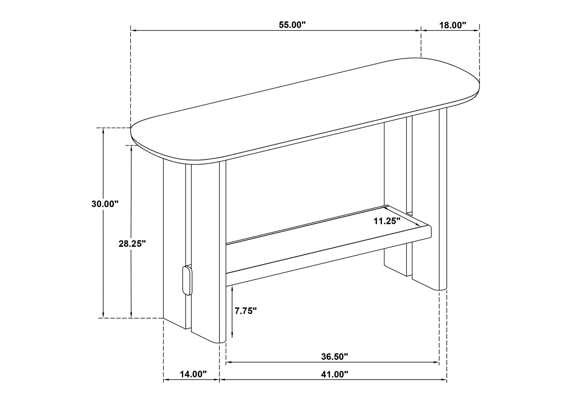 Kailani Coastal Sofa Console Table with Shelf Beige Oak image 10