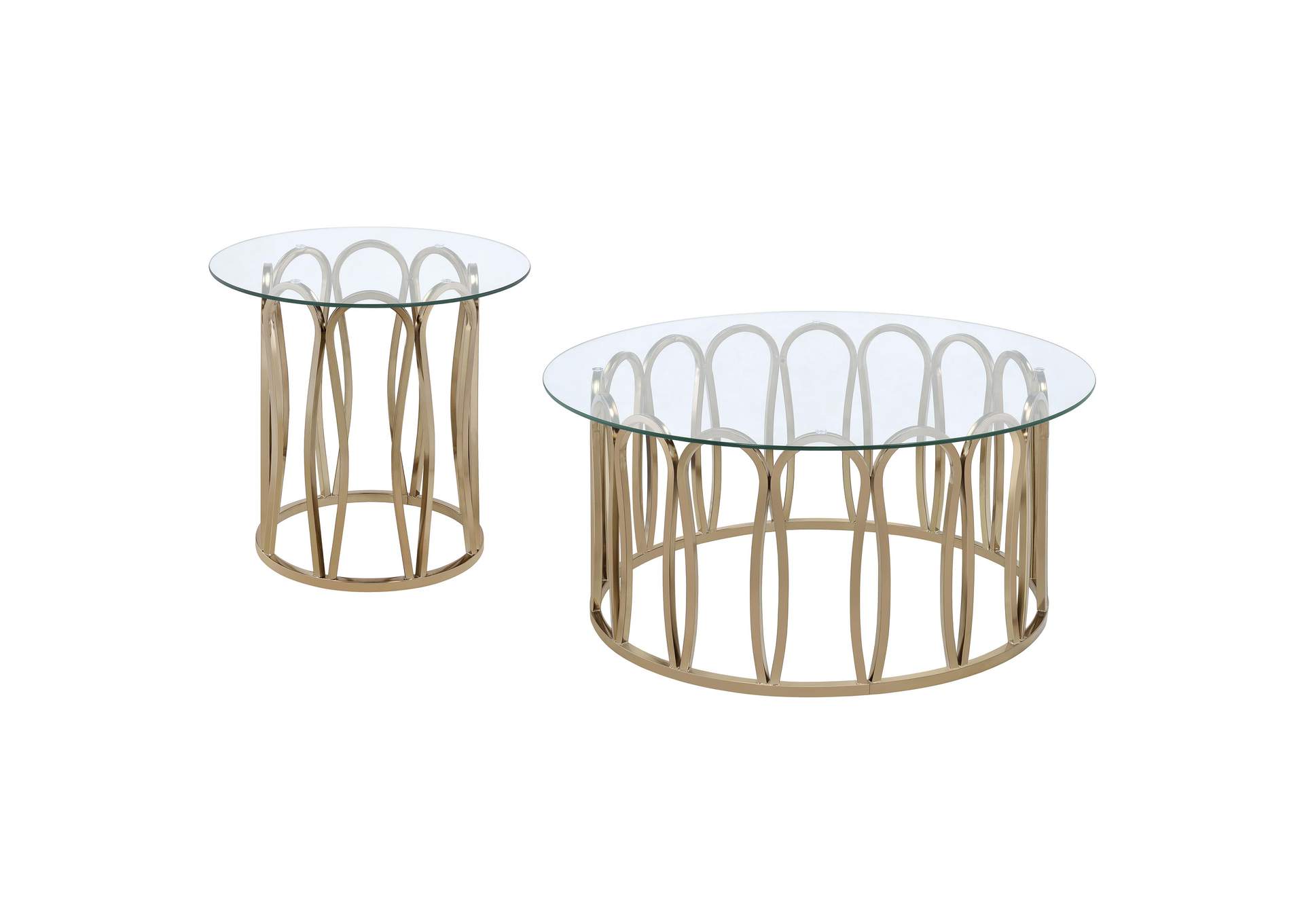 Monett 2-piece Coffee and End Table Set Chocolate Chrome