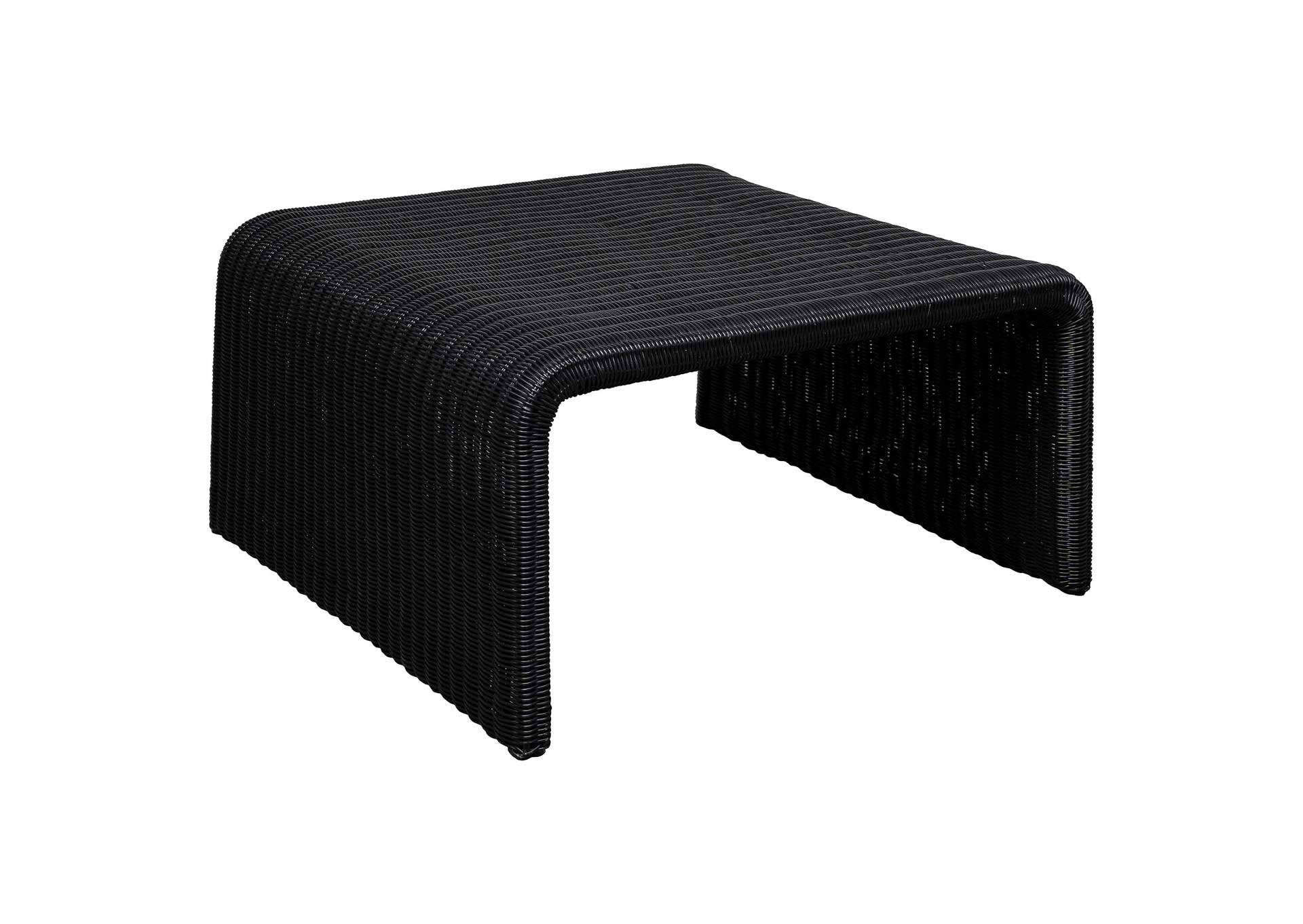 Cahya 3-piece Rattan Coffee and End Table Set Black