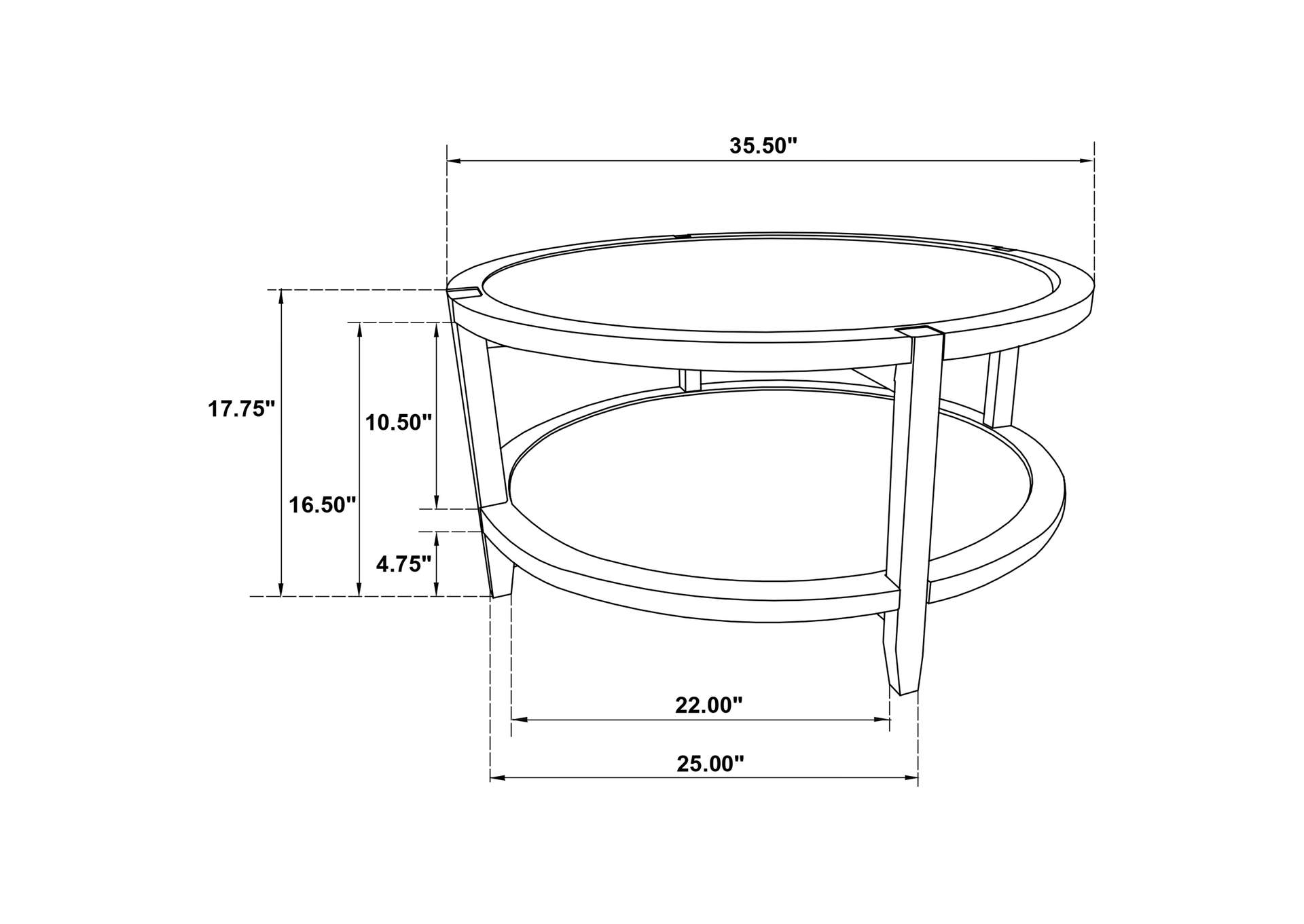 Camillo 2-piece Round Coffee and End Table Set Maple