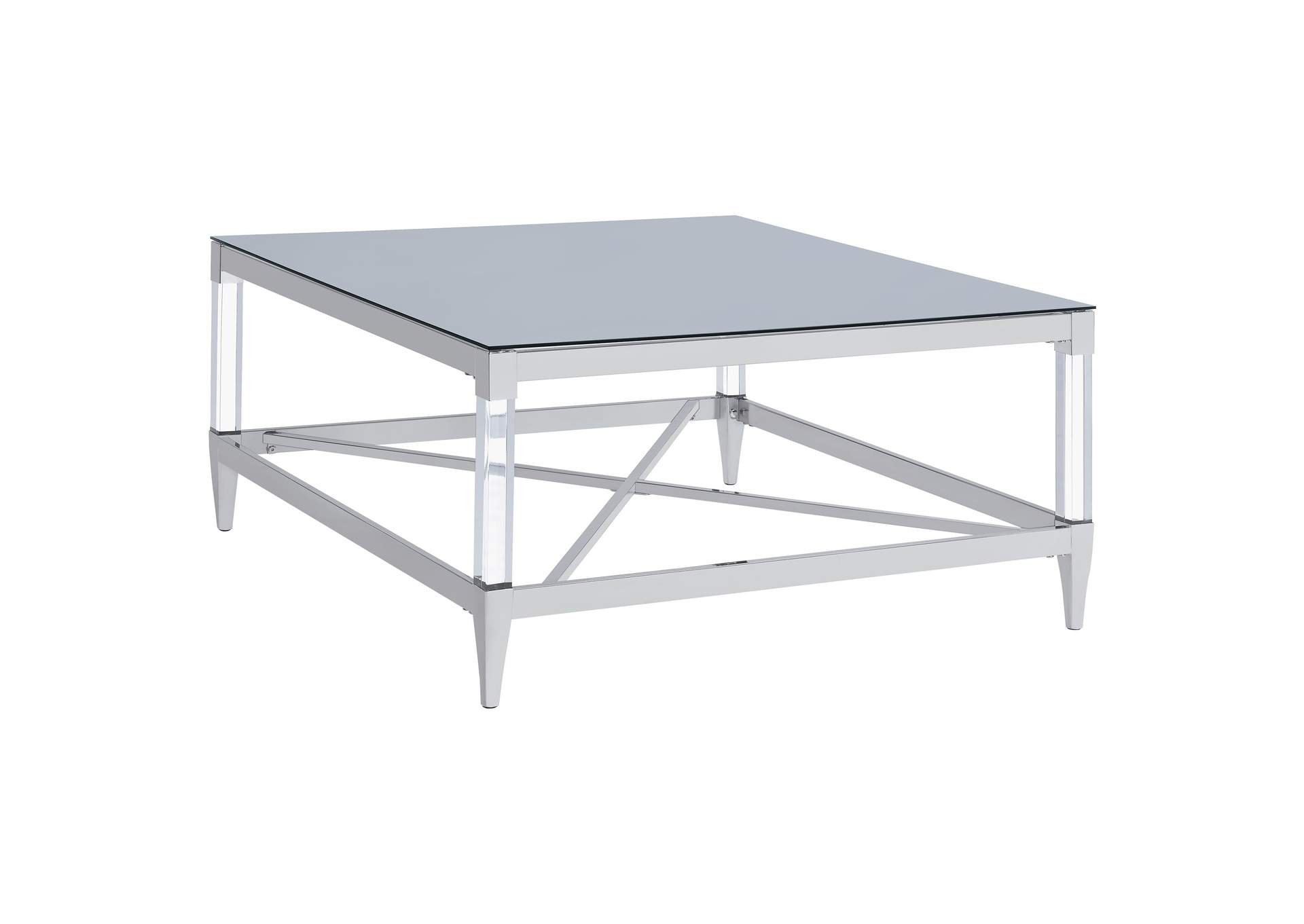 Lindley 2-piece Square Coffee and End Table Set Chrome