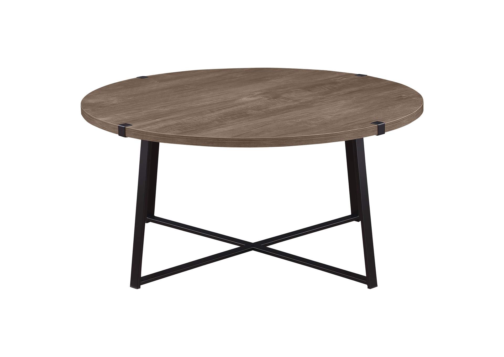 Marcus Round Engineered Wood Coffee Table Grey
