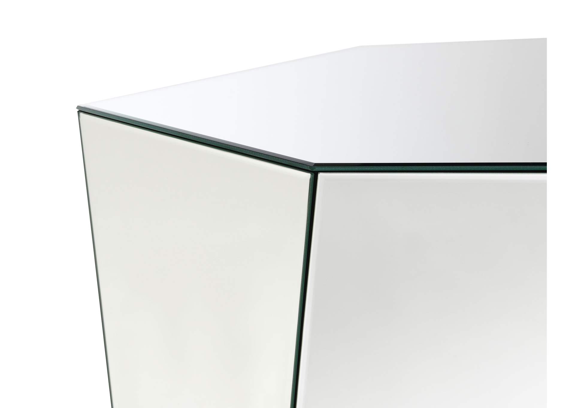 Capella 3-piece Mirrored Coffee and End Table Set Silver