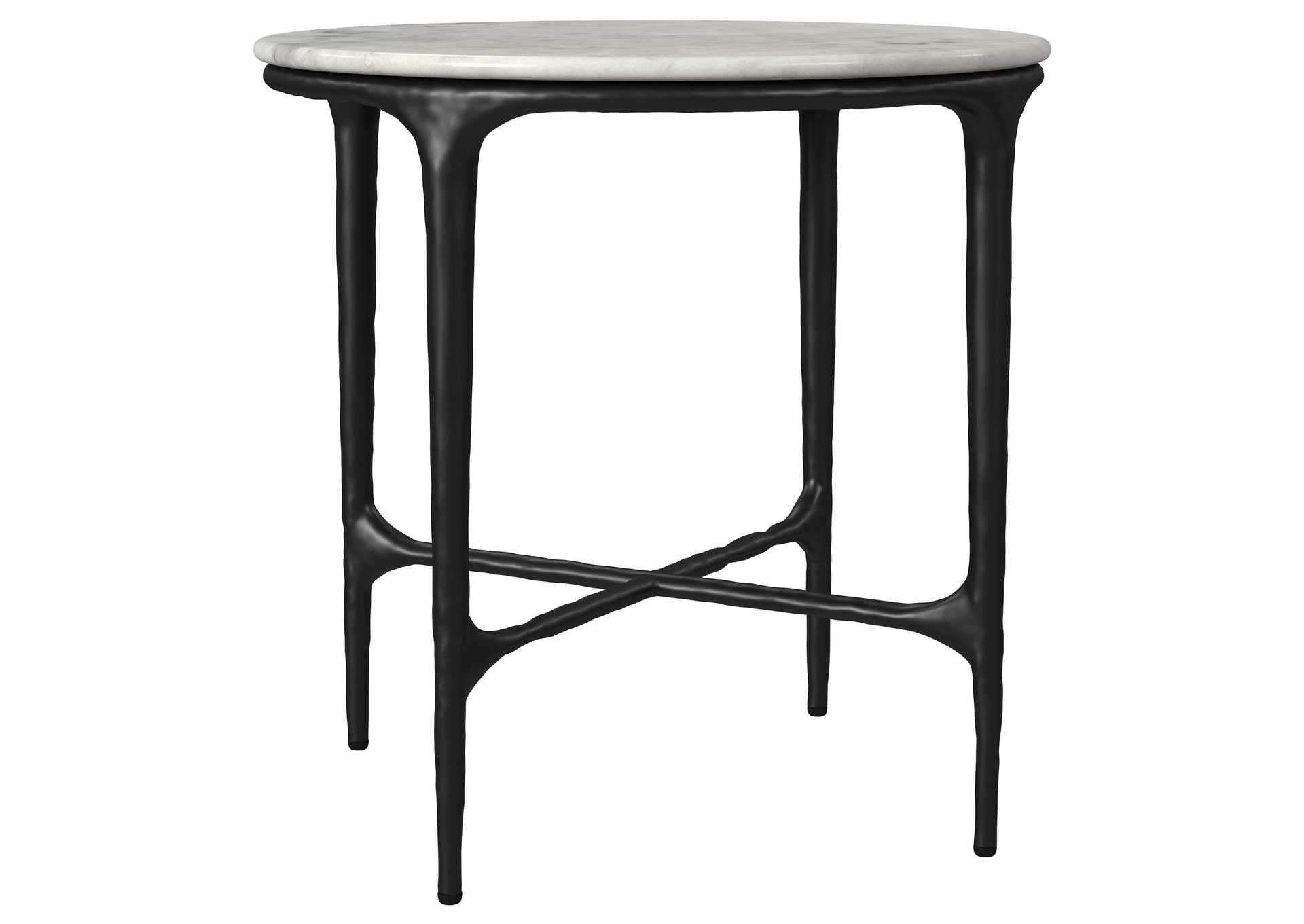 Hermas 3-piece Round Marble Coffee and End Table Set White