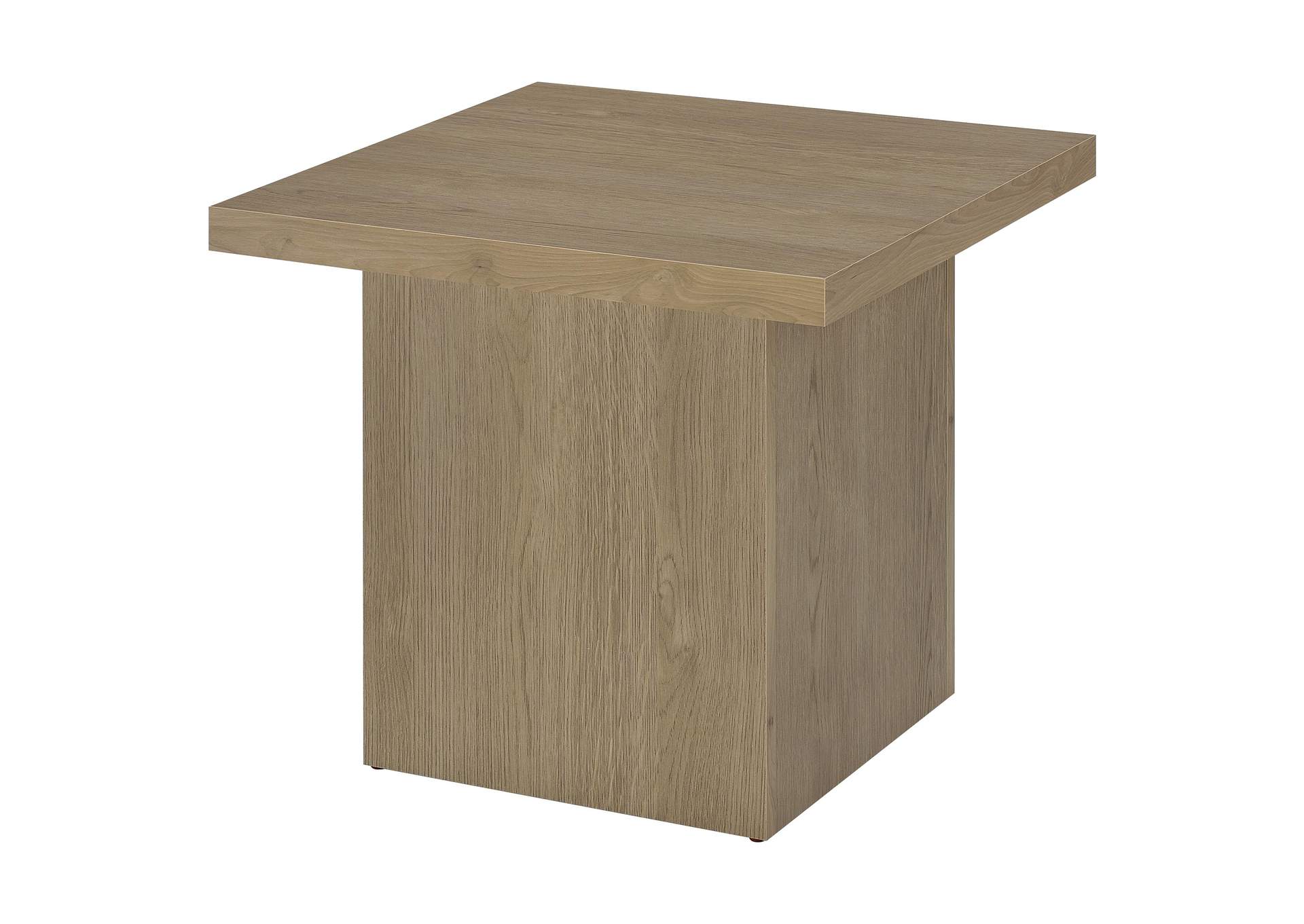 Devar Square Engineered Wood Side End Table Latte image 5