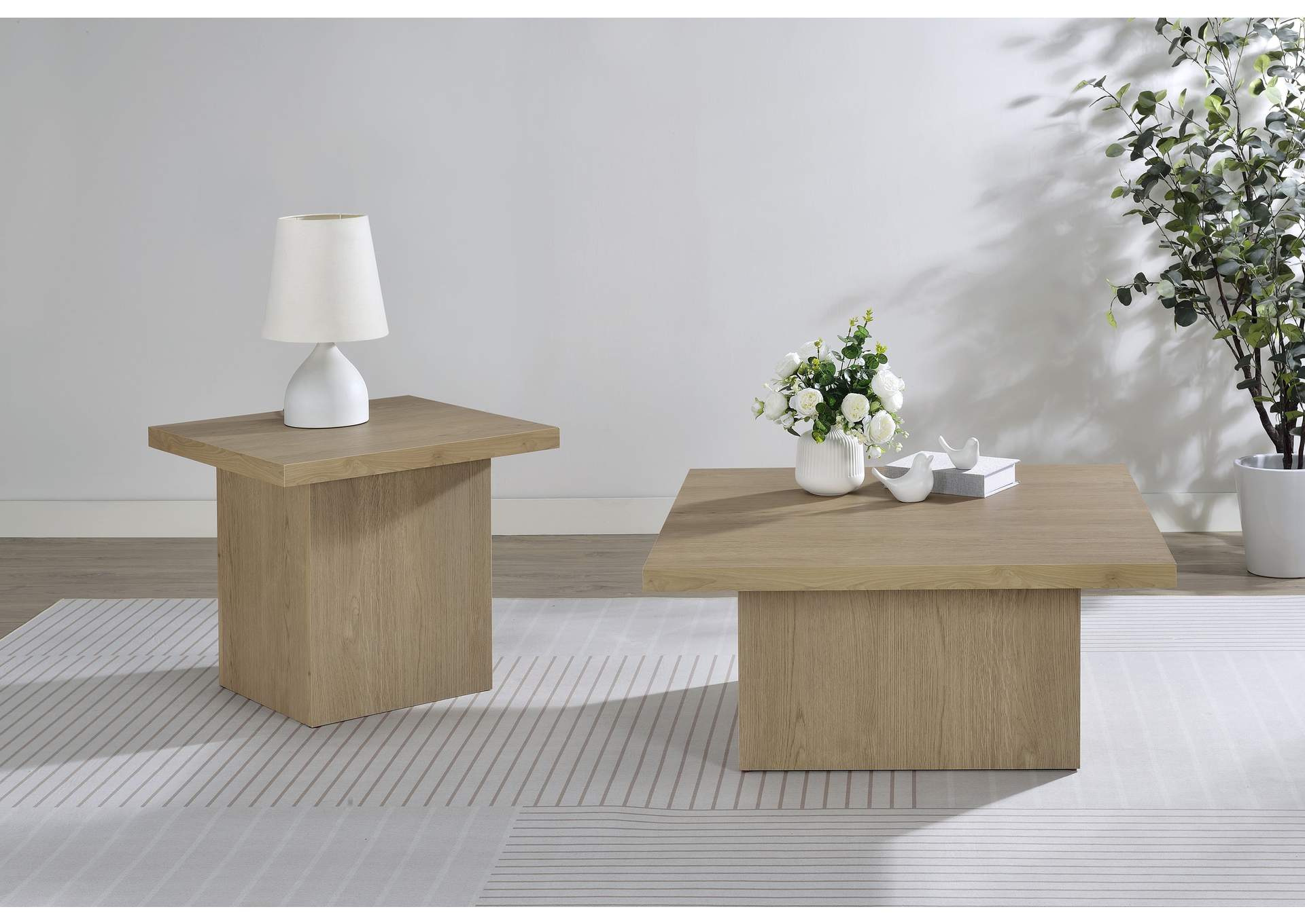 Devar Square Engineered Wood Cocktail Coffee Table Latte image 10