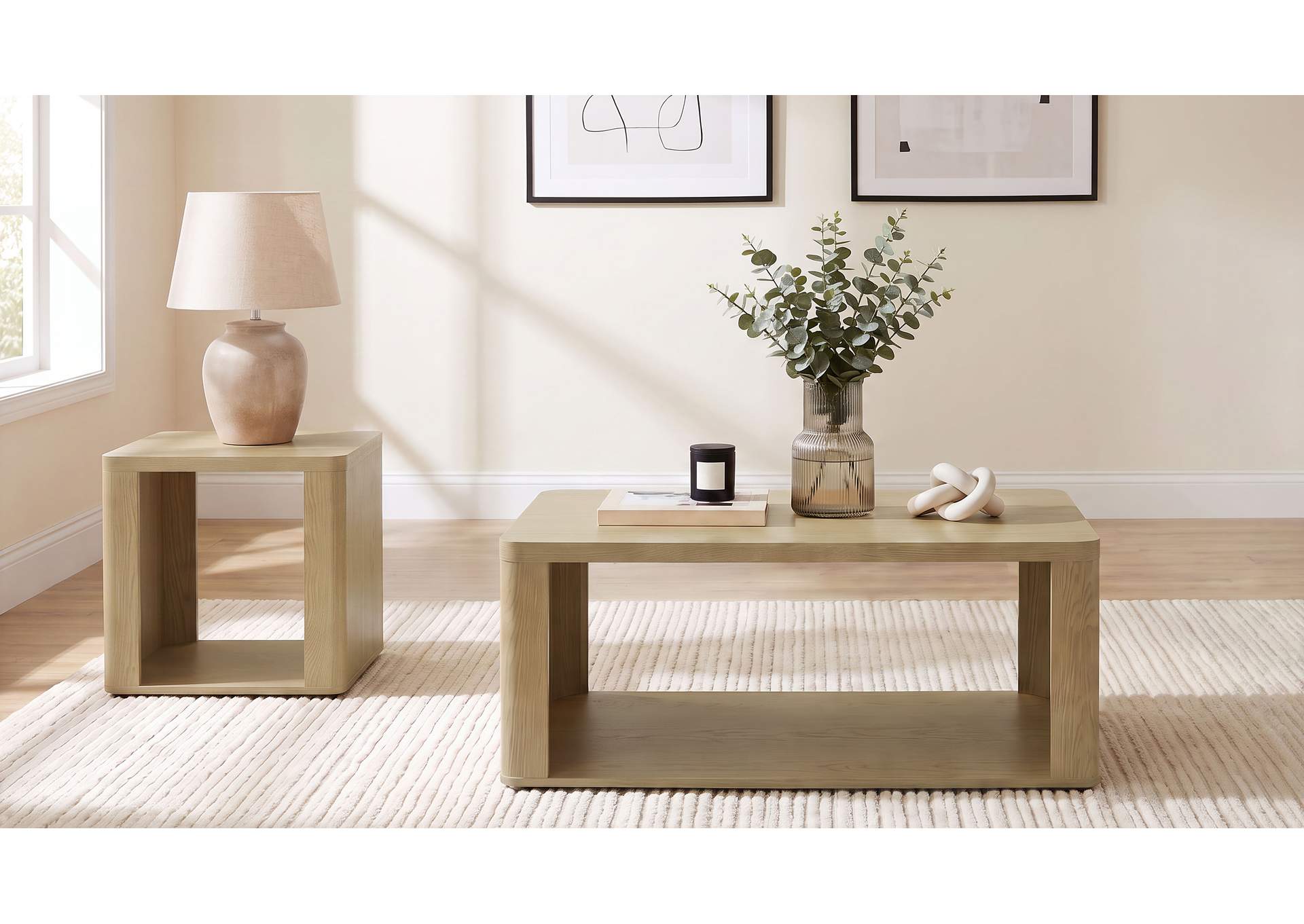 Alsina 2-Piece Coffee and End Table Set Greige image 1