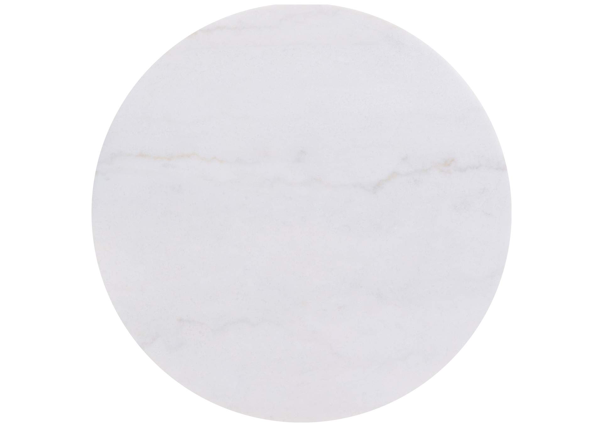 Jason Round White Marble Top Coffee Table Honey Brown image 4