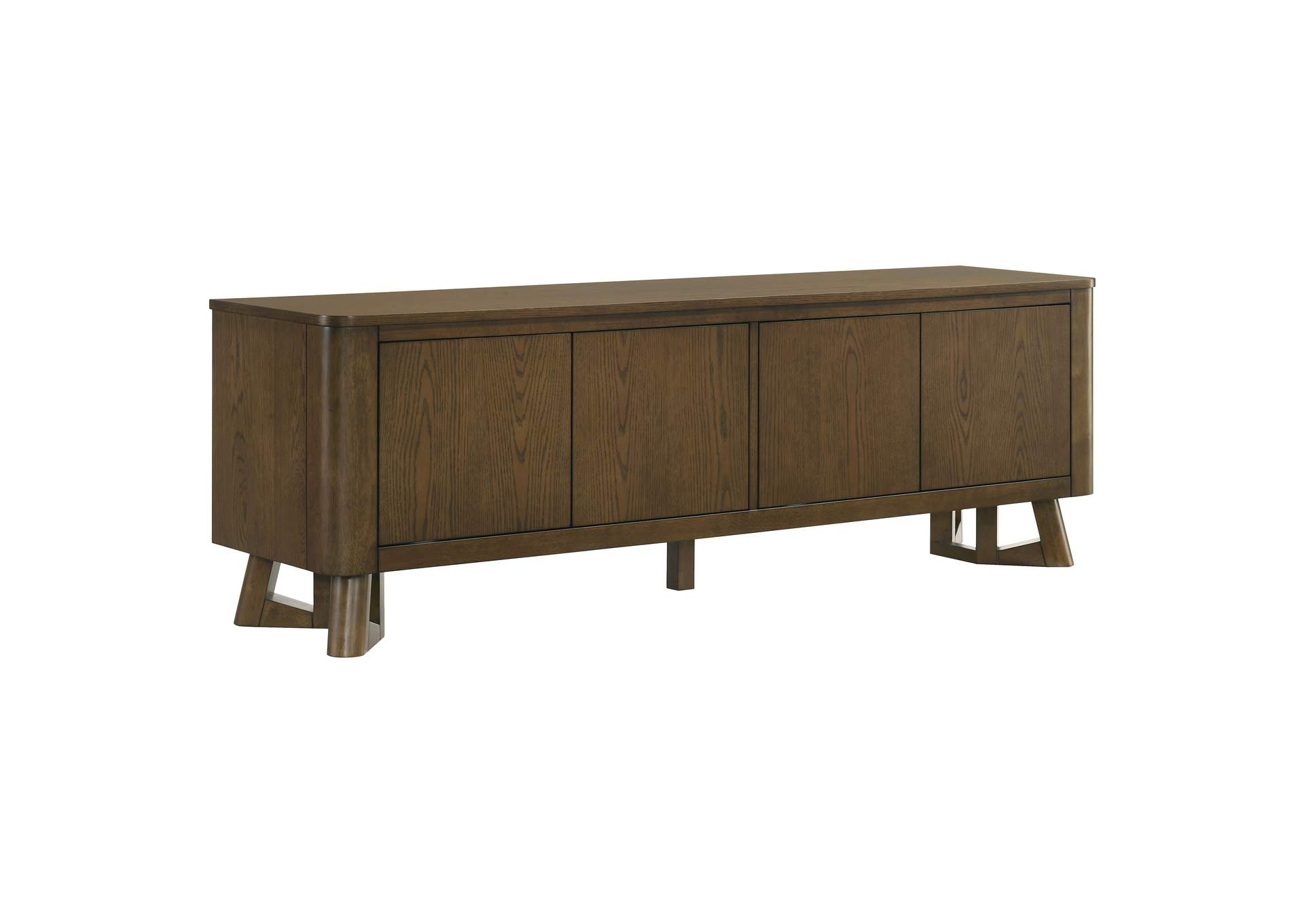 Trotter 71-inch 4-Door Wood TV Stand Media Console Brown image 1